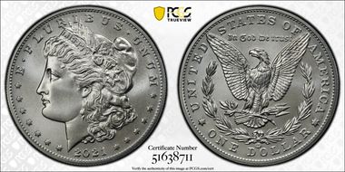 2021-CC Privy $1 Morgan Dollar 100th Anniversary MS69
