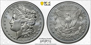 2021-O Privy $1 Morgan Dollar 100th Anniversary MS69
