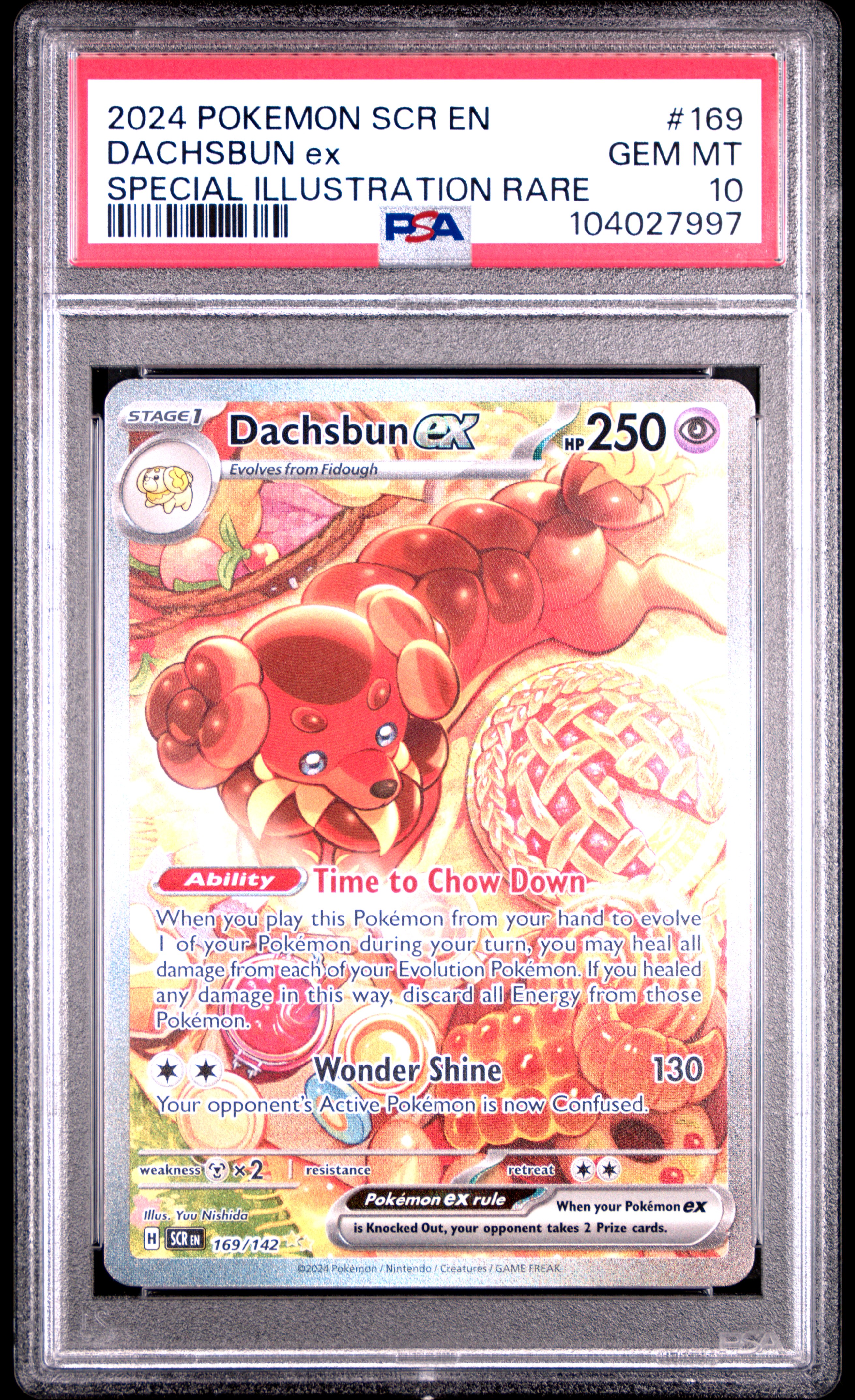 2024 Pokemon Scr En-Stellar Crown Dachsbun Ex #169 (Special Illustration Rare) Gem Mt 10 back