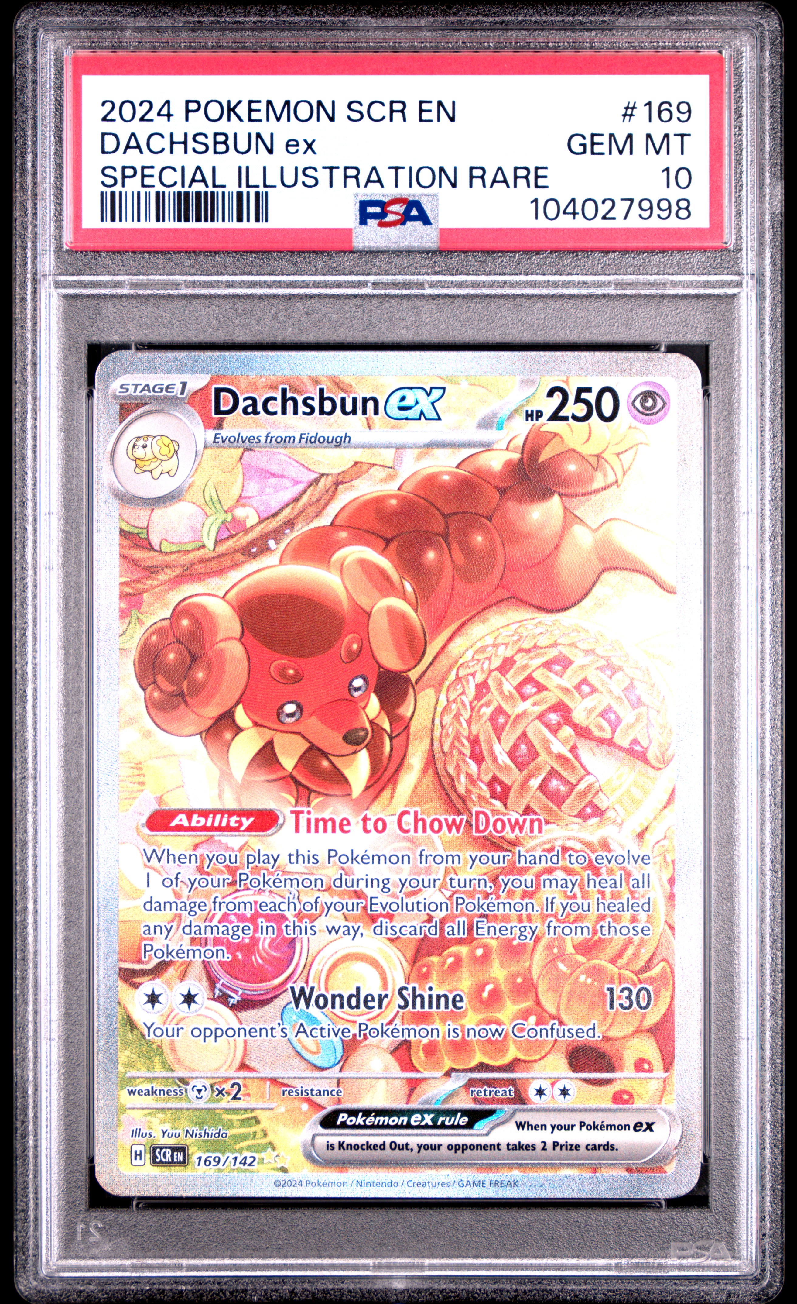 2024 Pokemon Scr En-Stellar Crown Dachsbun Ex #169 (Special Illustration Rare) Gem Mt 10 back