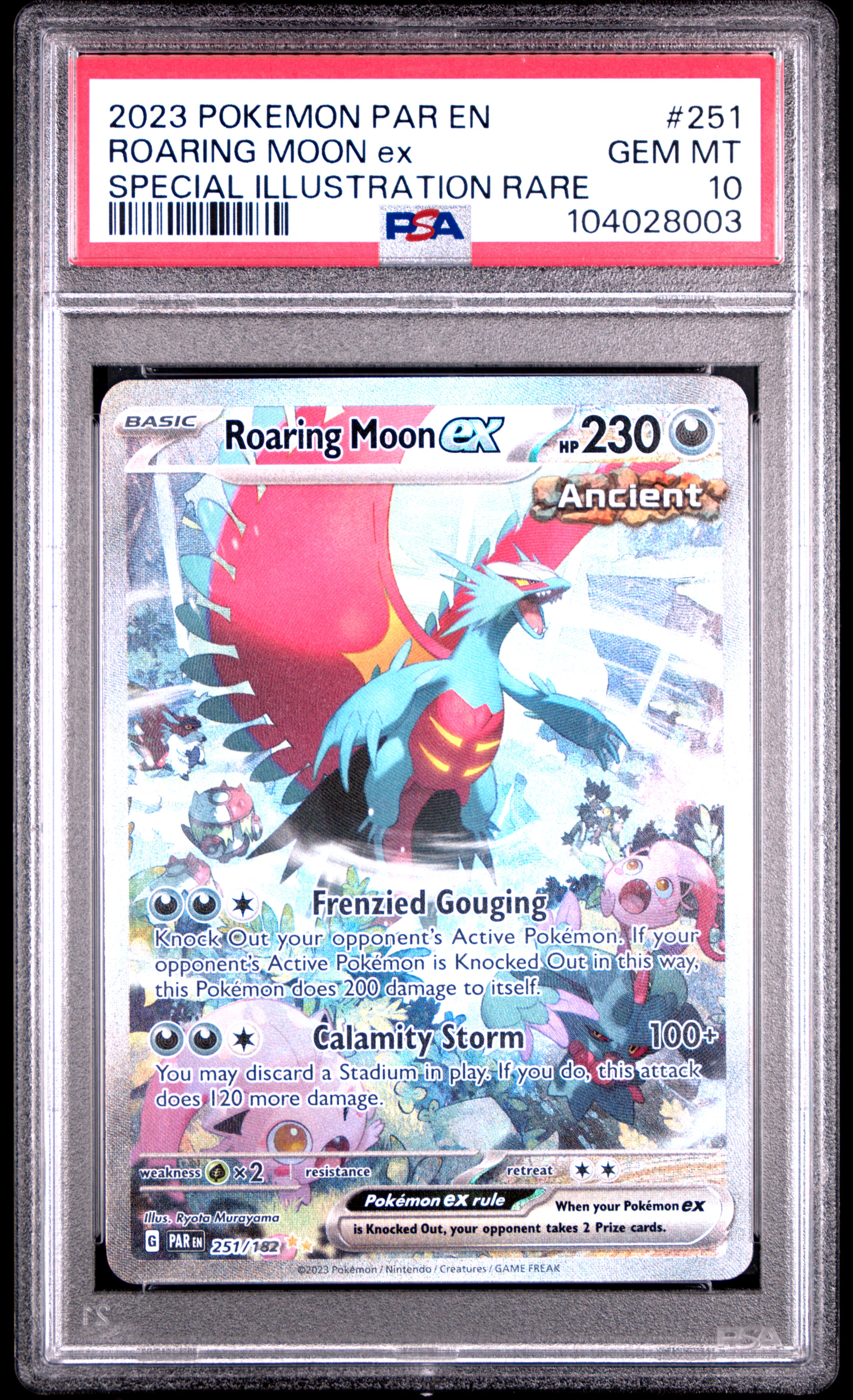 2023 Pokemon Par En-Paradox Rift Roaring Moon Ex #251 (Special Illustration Rare) Gem Mt 10 back