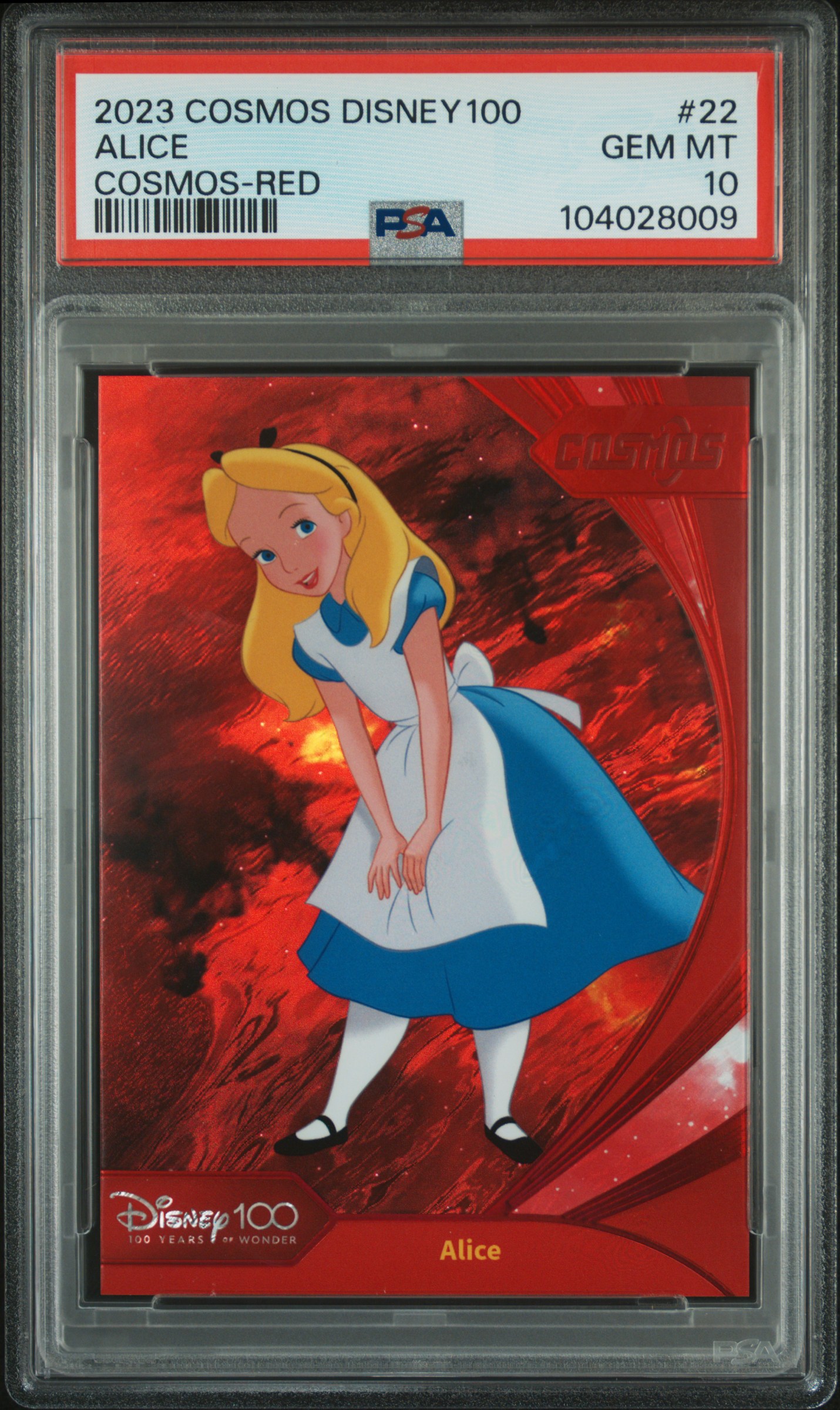 2023 Kakawow Cosmos Disney100 All-Star Cosmos Alice #22 (Cosmos-Red) Gem Mt 10 back