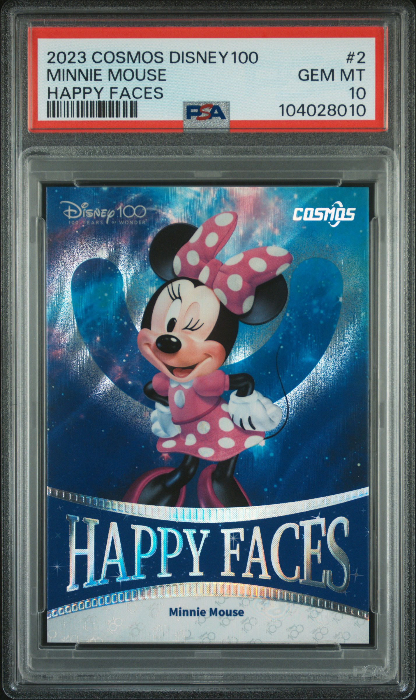 2023 Kakawow Cosmos Disney100 All-Star Happy Faces Minnie Mouse #2 Gem Mt 10 back