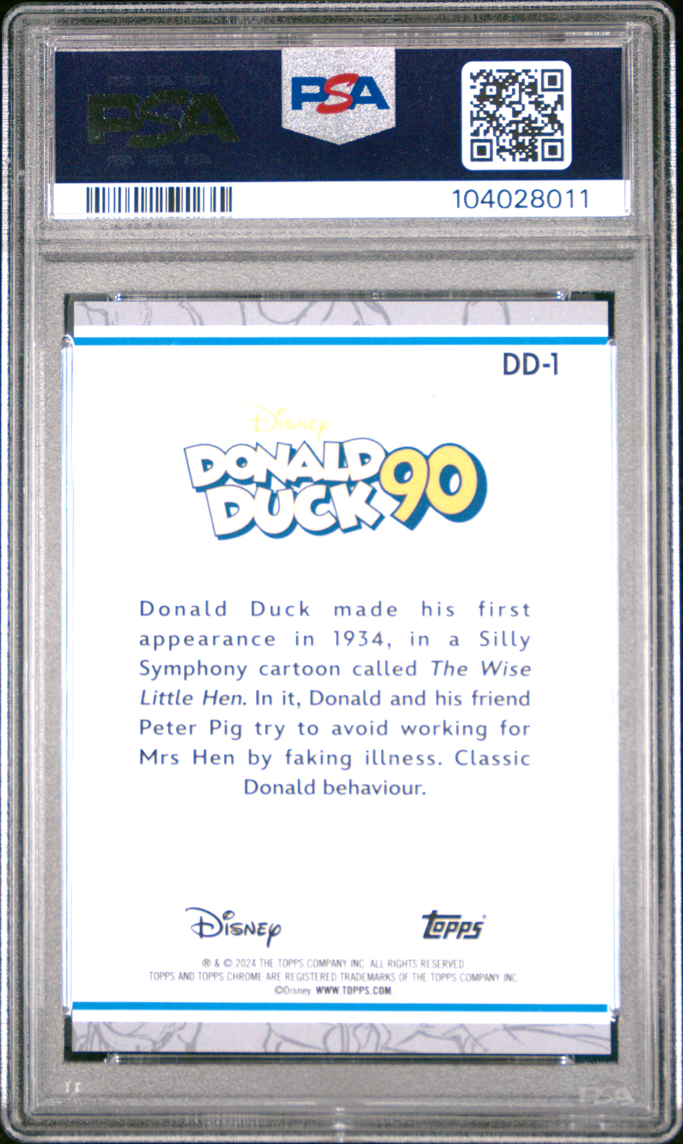 2024 Topps Chrome Disney Donald Duck 90Th Anniversary Donald Duck #Dd1 Mint 9 front