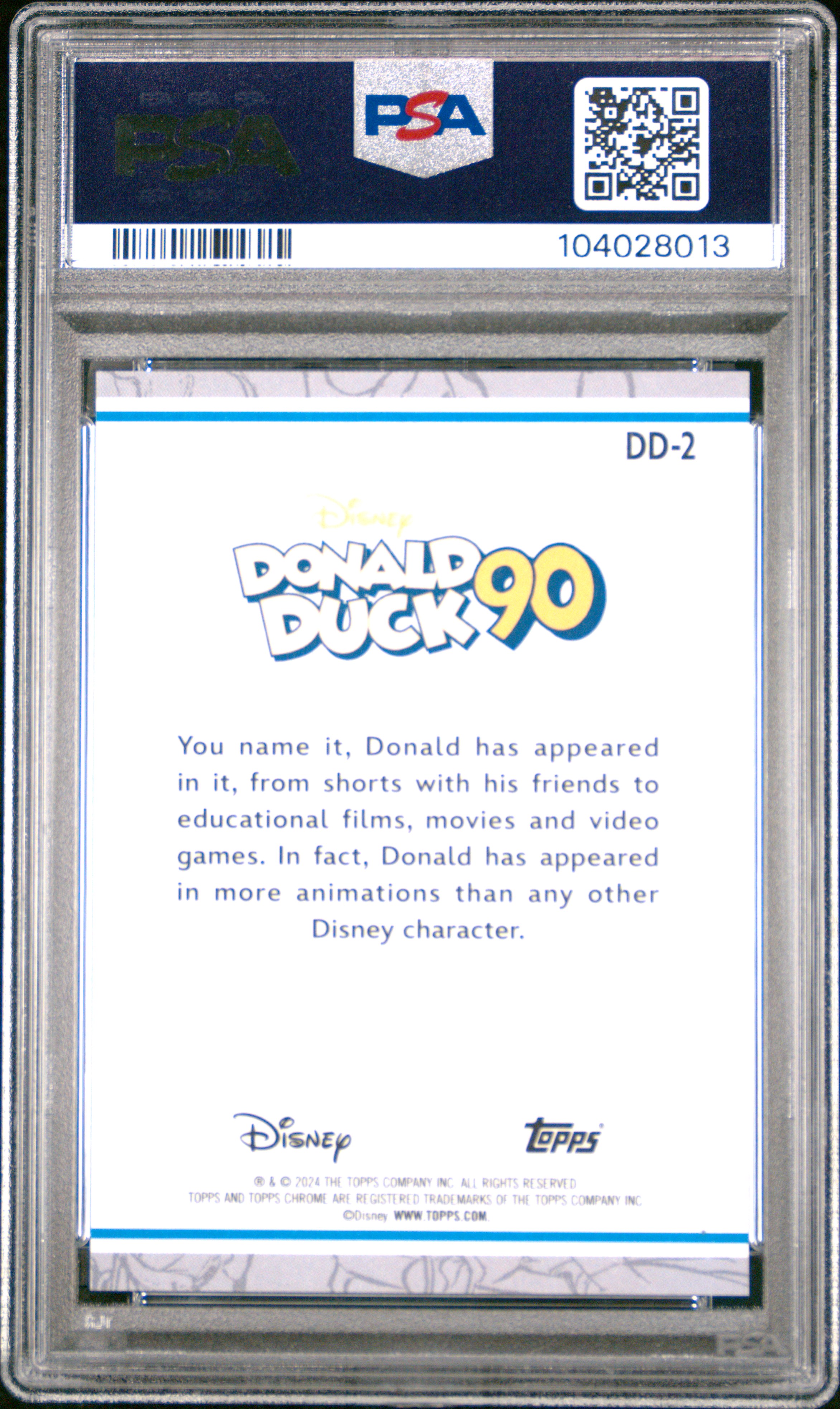 2024 Topps Chrome Disney Donald Duck 90Th Anniversary Donald Duck #Dd2 Gem Mt 10 front