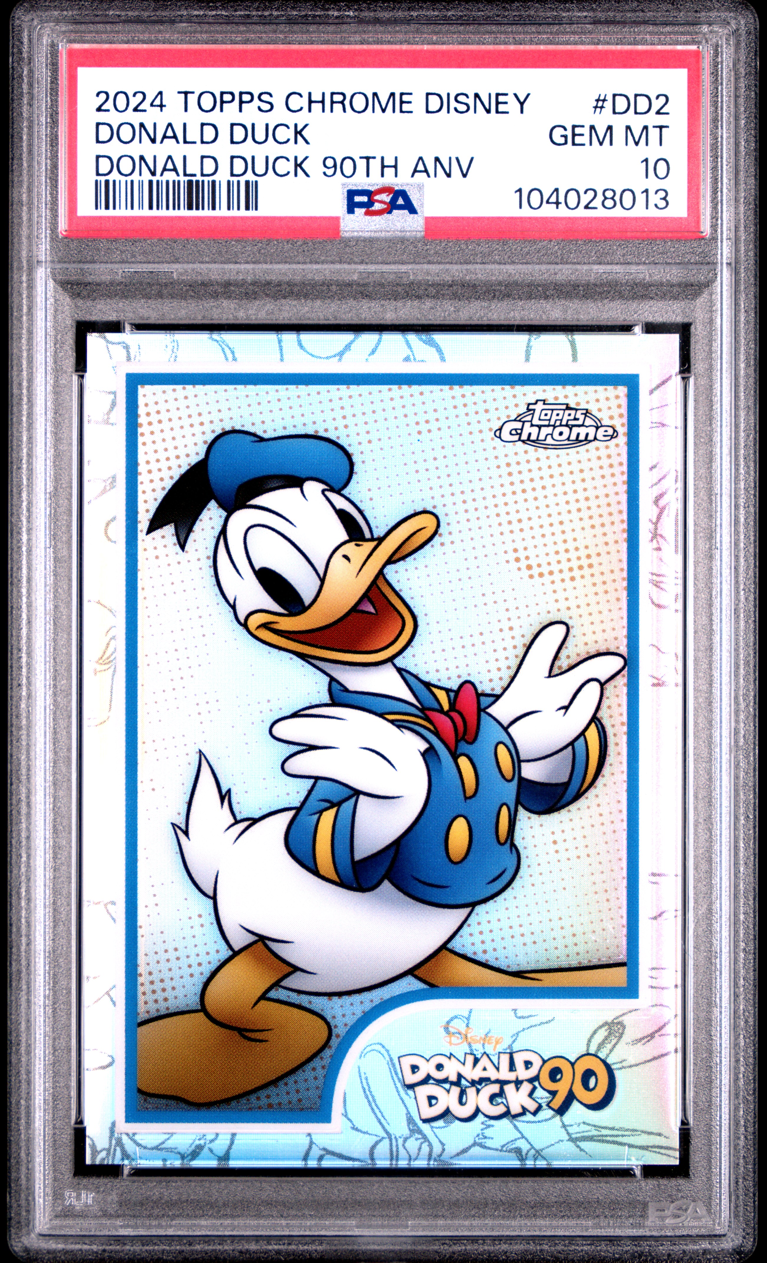 2024 Topps Chrome Disney Donald Duck 90Th Anniversary Donald Duck #Dd2 Gem Mt 10 back