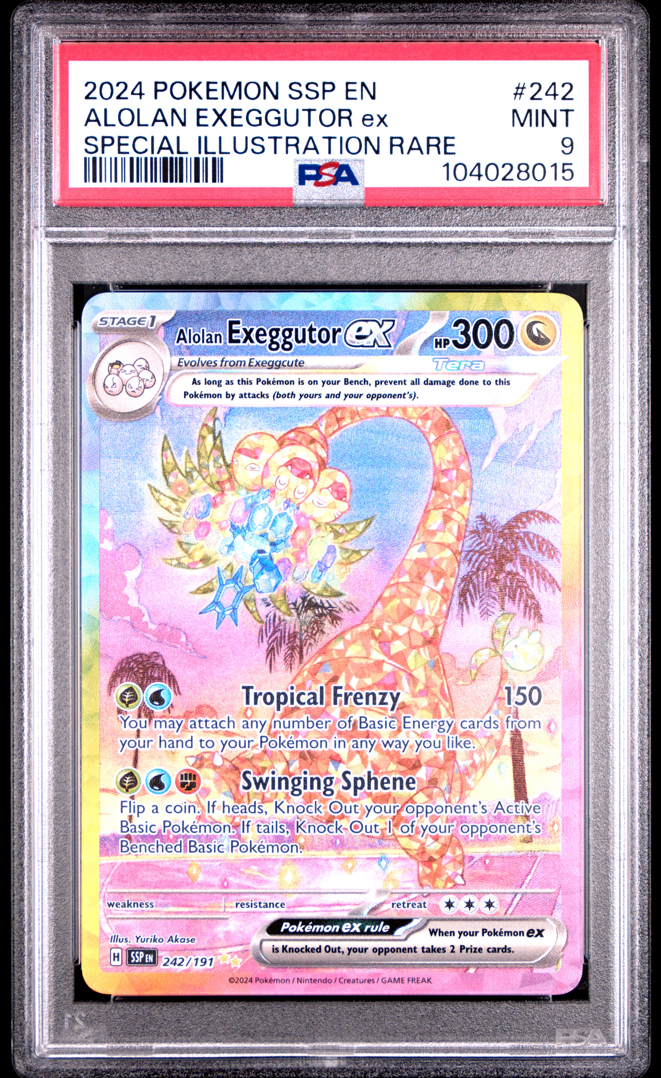 2024 Pokemon Ssp En-Surging Sparks Alolan Exeggutor Ex #242 (Special Illustration Rare) Mint 9 back