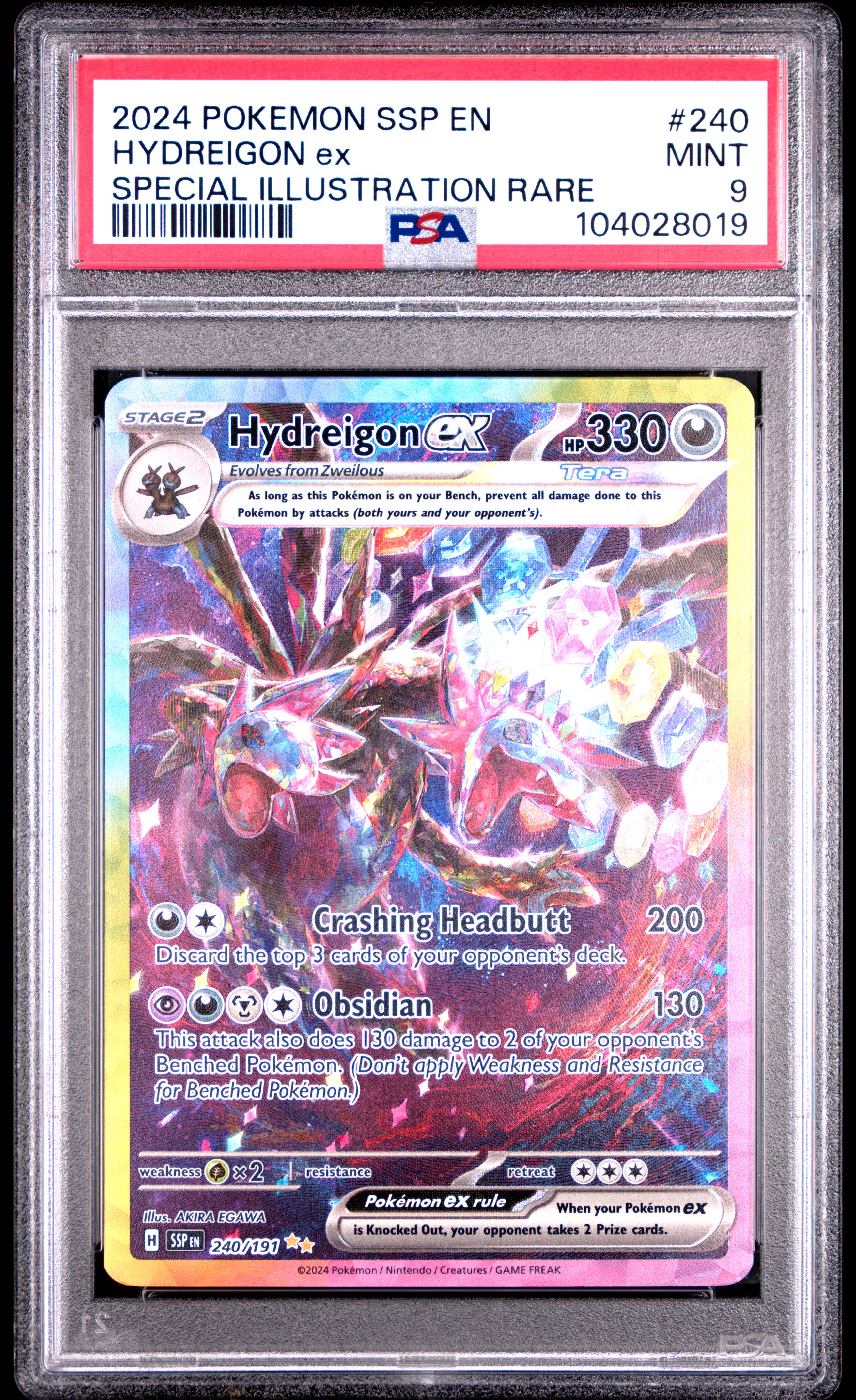 2024 Pokemon Ssp En-Surging Sparks Hydreigon Ex #240 (Special Illustration Rare) Mint 9 back