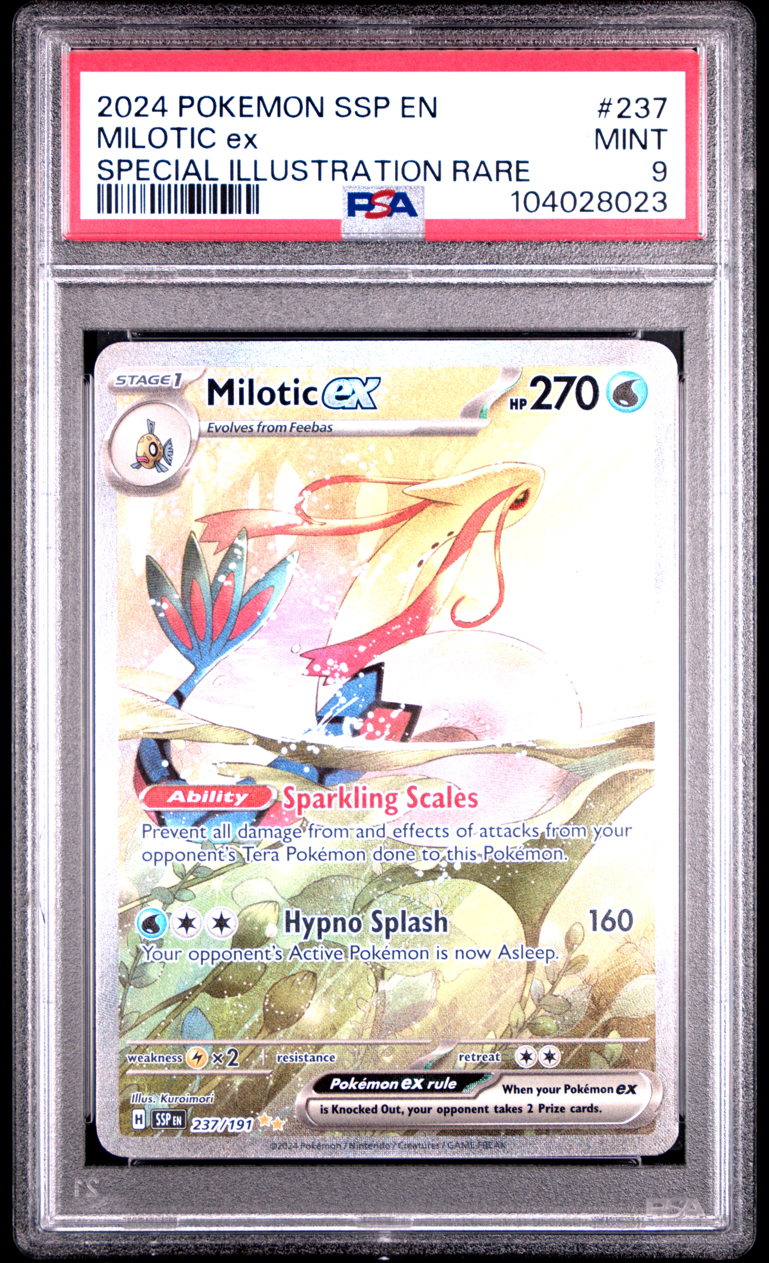 2024 Pokemon Ssp En-Surging Sparks Milotic Ex #237 (Special Illustration Rare) Mint 9 back