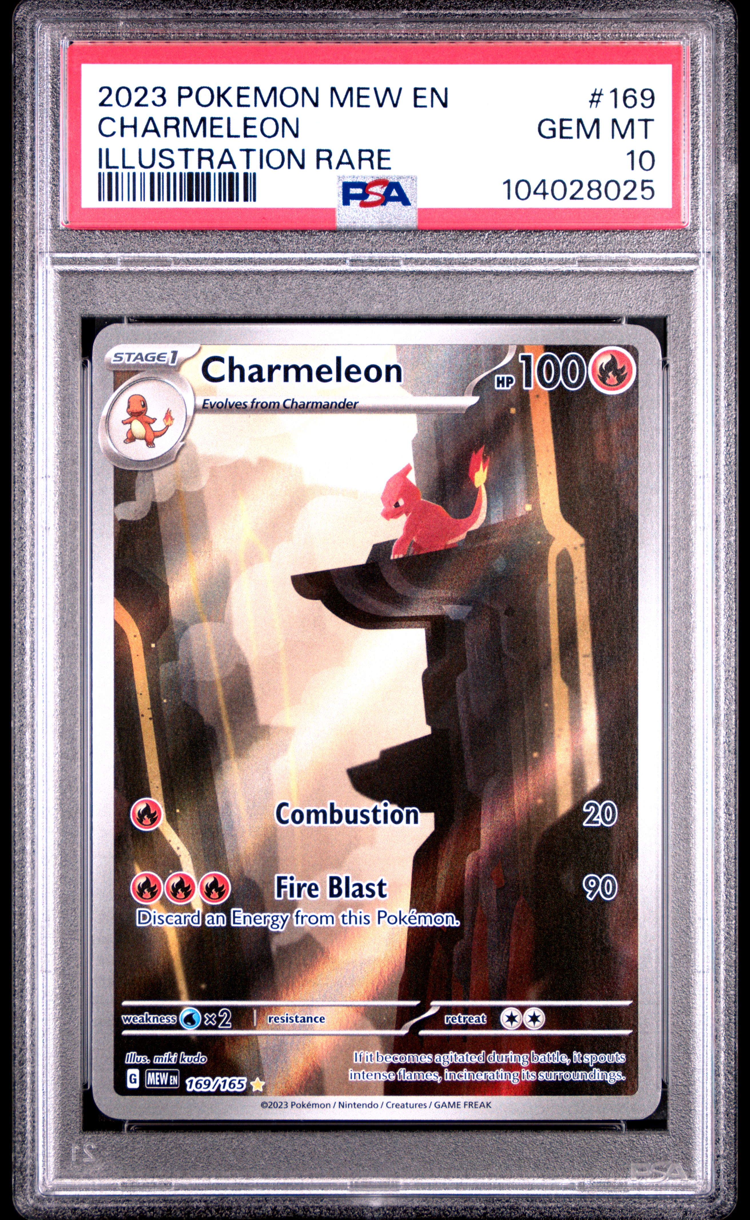 2023 Pokemon Mew En-151 Charmeleon #169 (Illustration Rare) Gem Mt 10 back