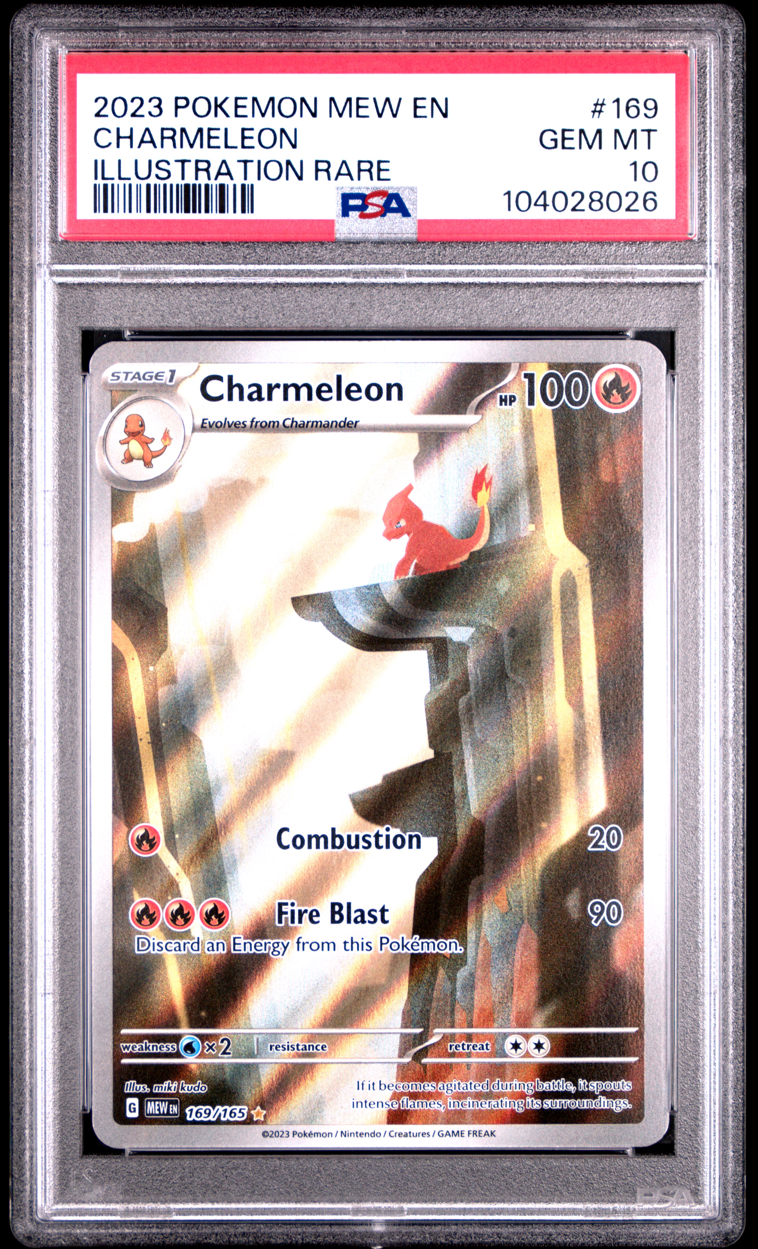 2023 Pokemon Mew En-151 Charmeleon #169 (Illustration Rare) Gem Mt 10 back