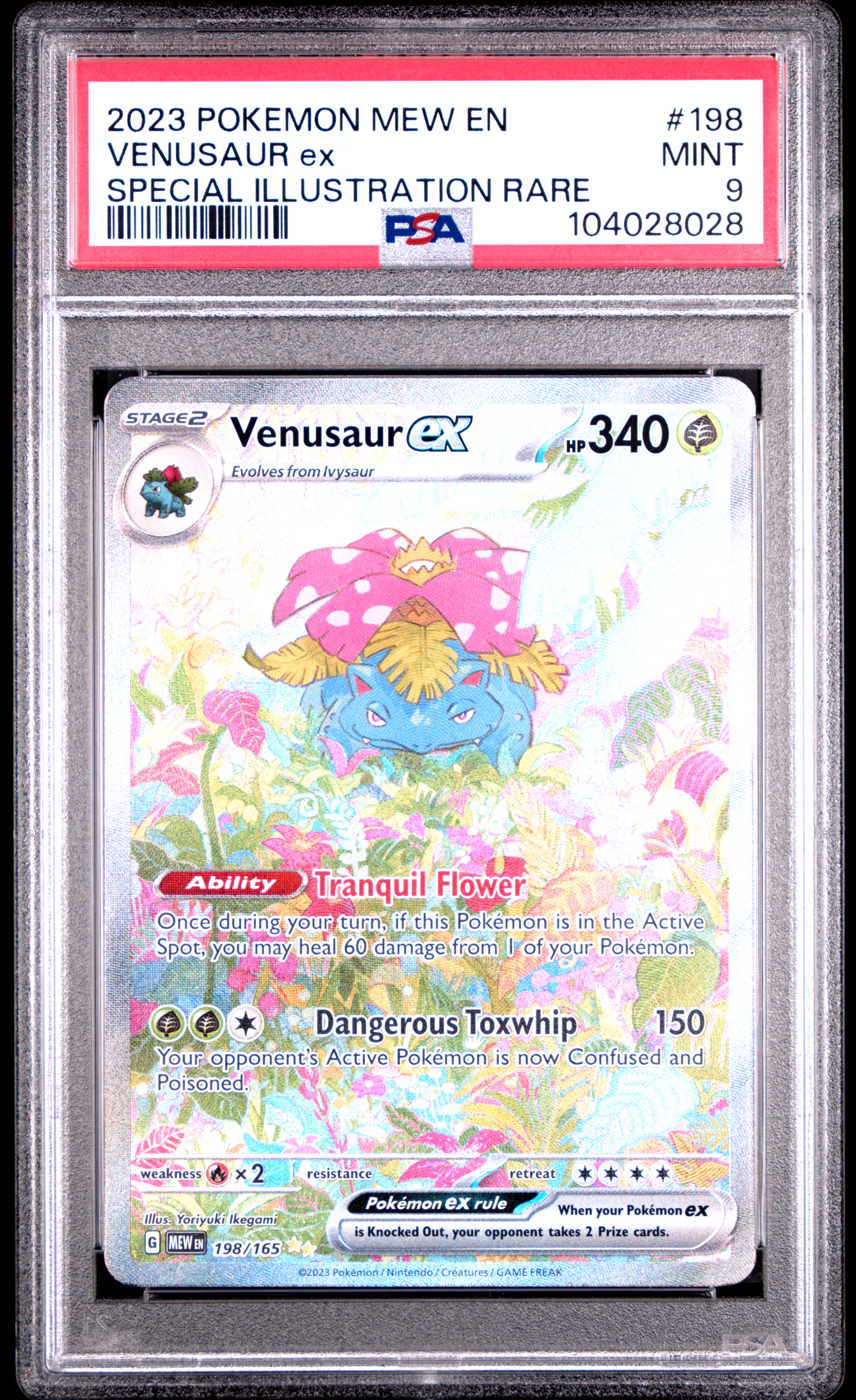 2023 Pokemon Mew En-151 Venusaur Ex #198 (Special Illustration Rare) Mint 9 back