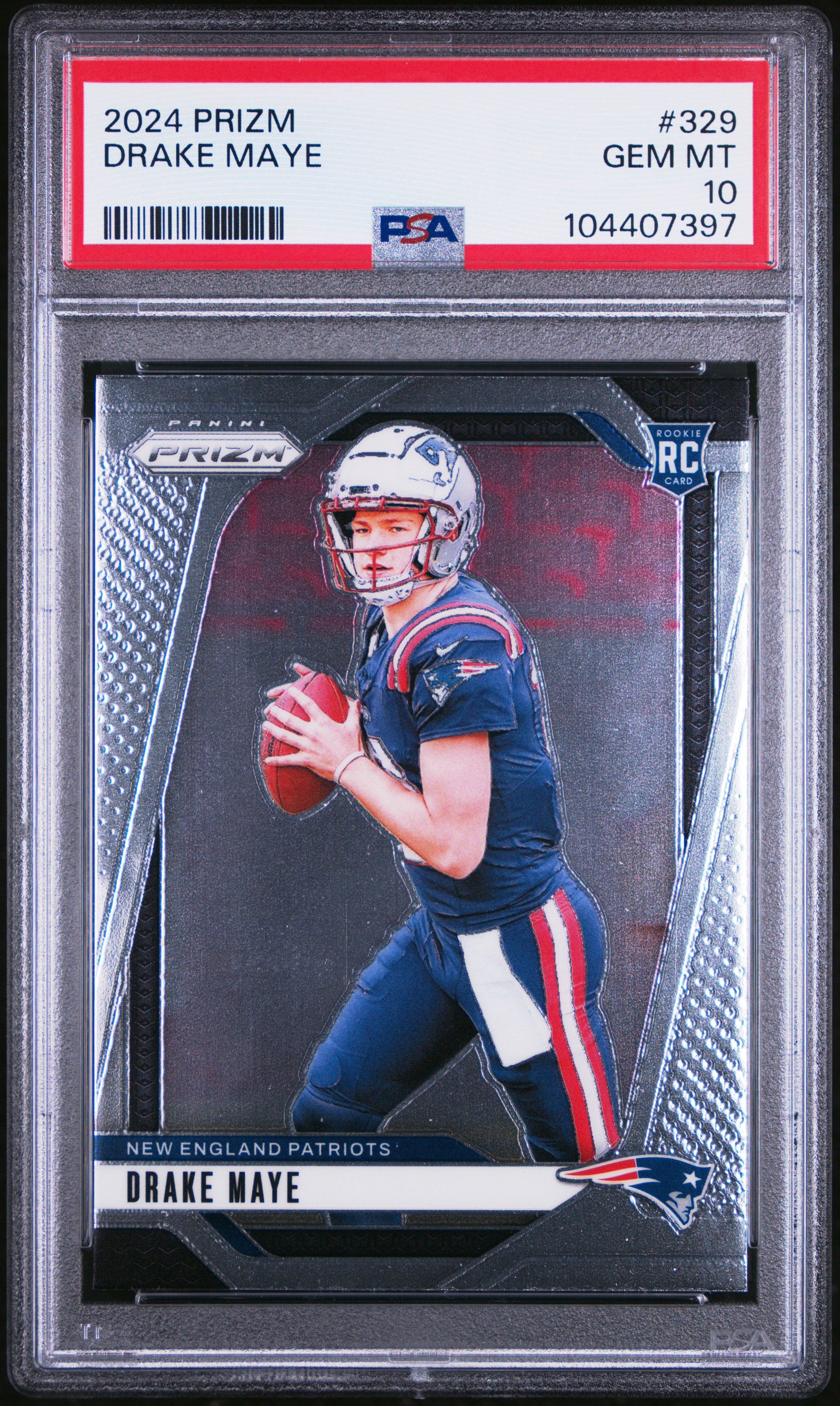 2024 Panini Prizm Drake Maye #329 Gem Mt 10 front