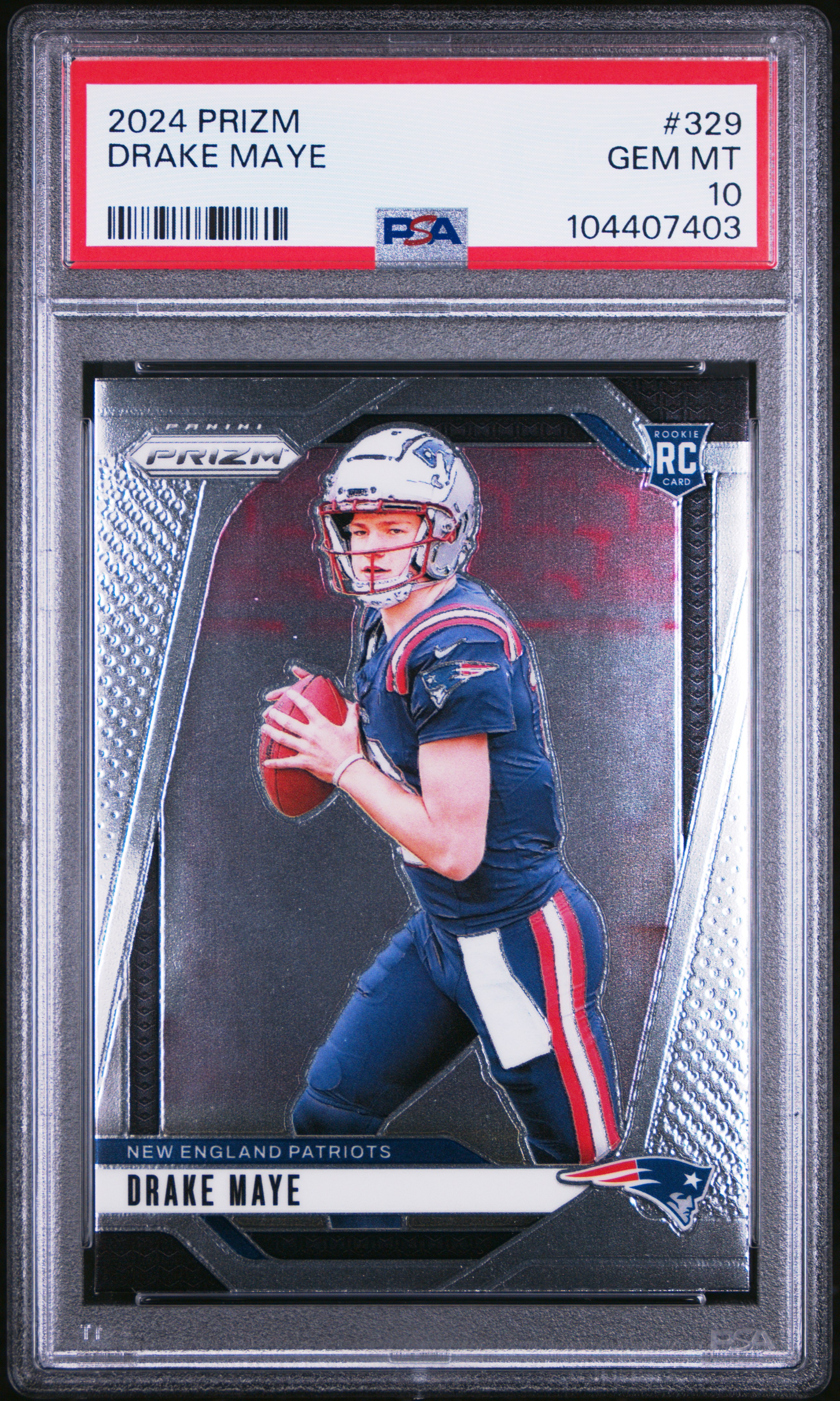 2024 Panini Prizm Drake Maye #329 Gem Mt 10 front