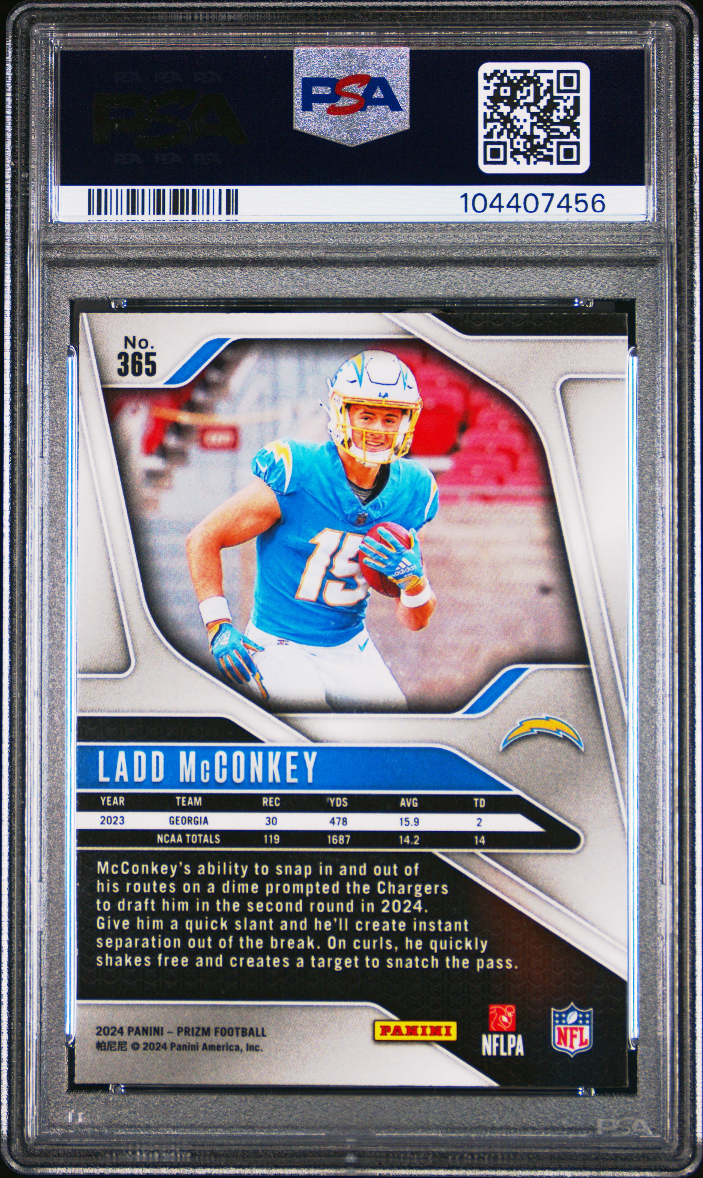 2024 Panini Prizm Ladd Mcconkey #365 Mint 9 back