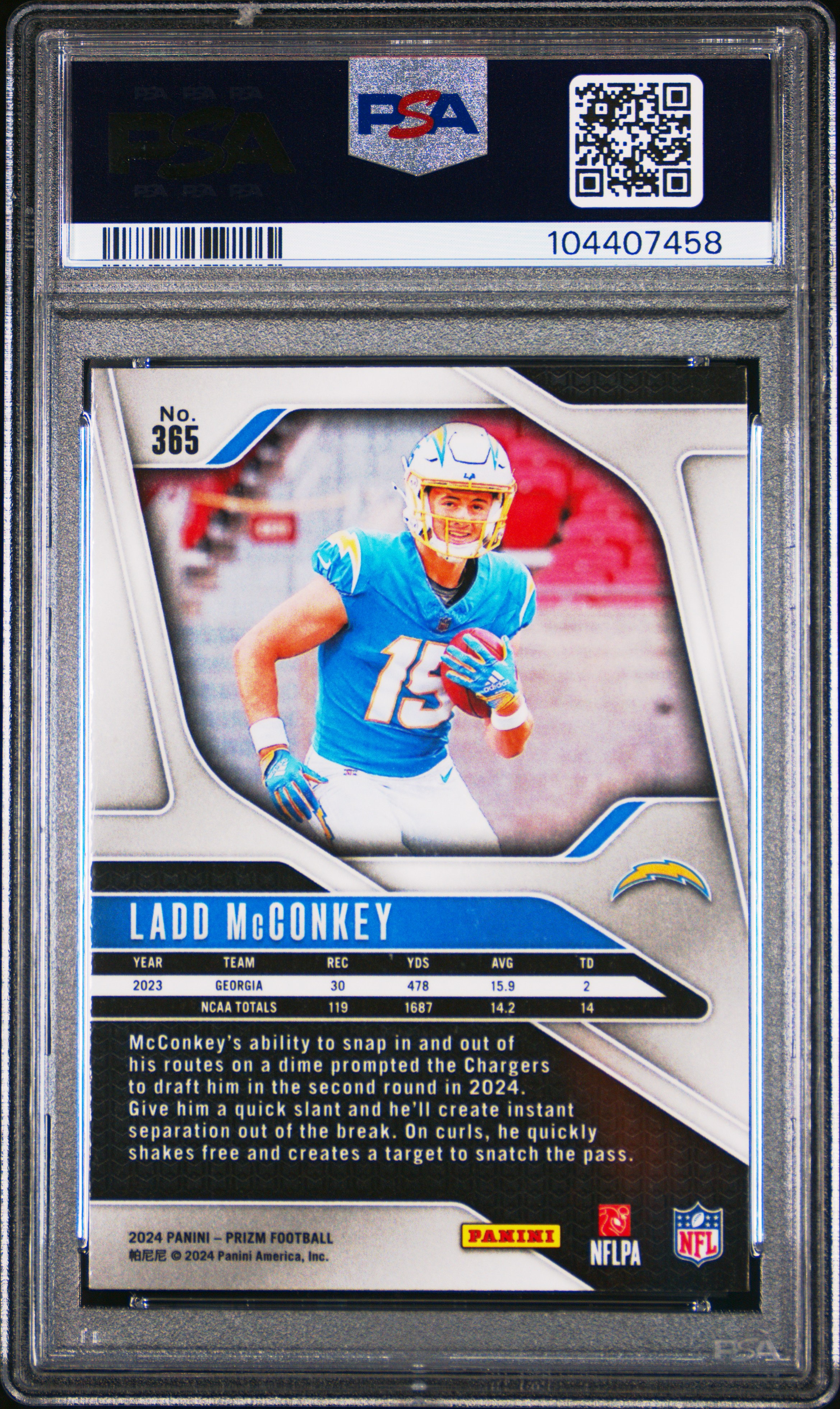 2024 Panini Prizm Ladd Mcconkey #365 Mint 9 back