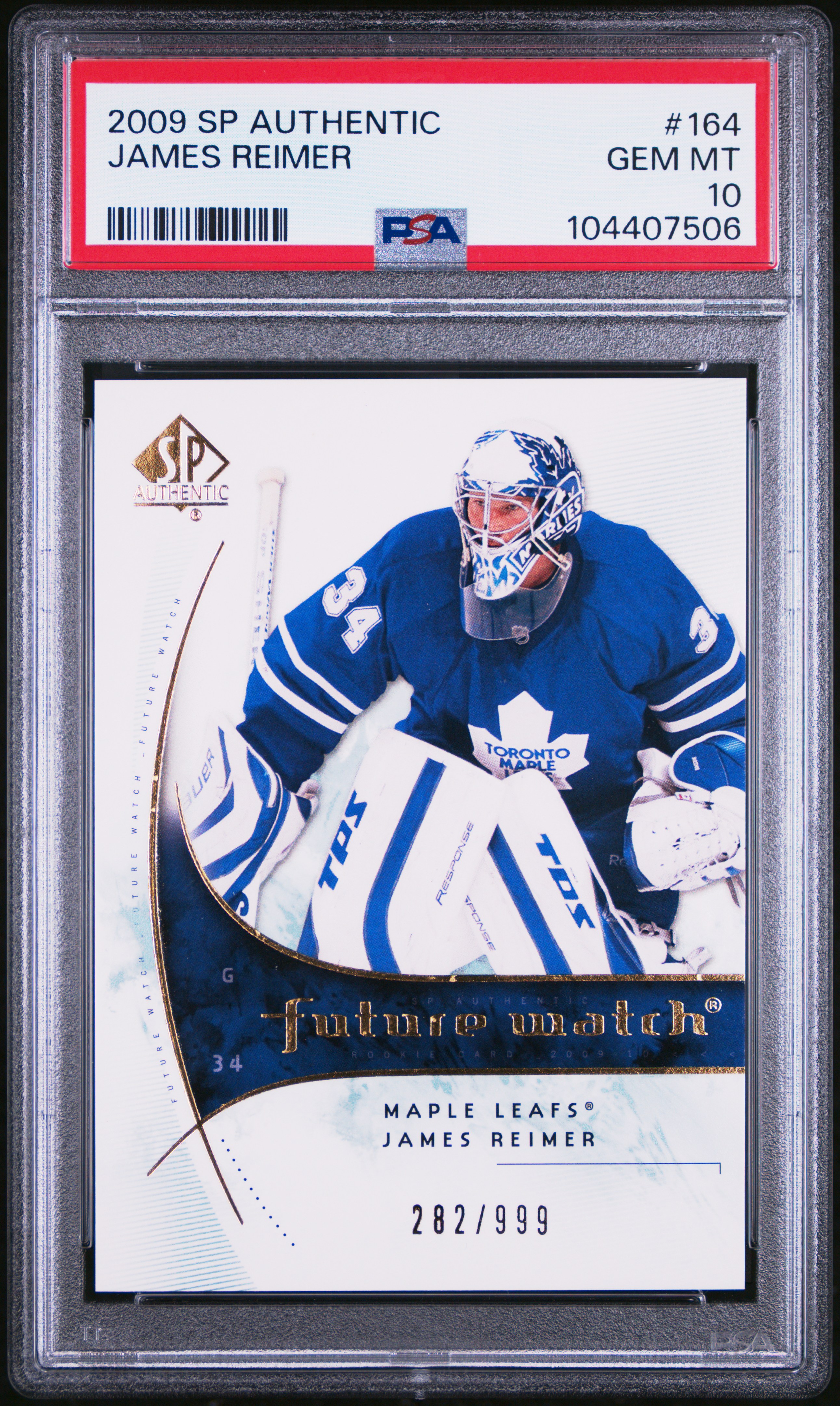 2009 Sp Authentic James Reimer #164 Gem Mt 10 front