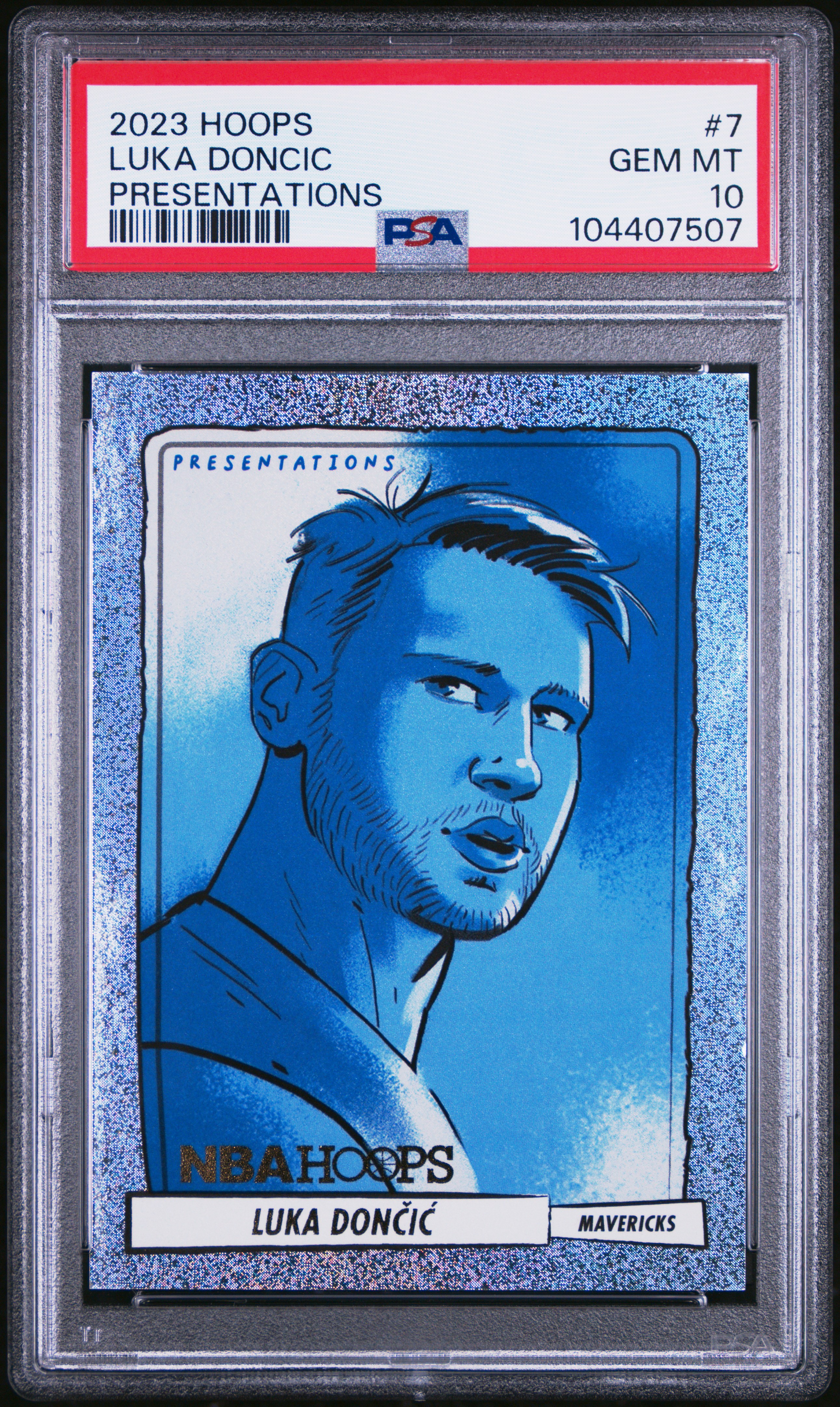 2023 Panini Nba Hoops Presentations Luka Doncic #7 Gem Mt 10 front