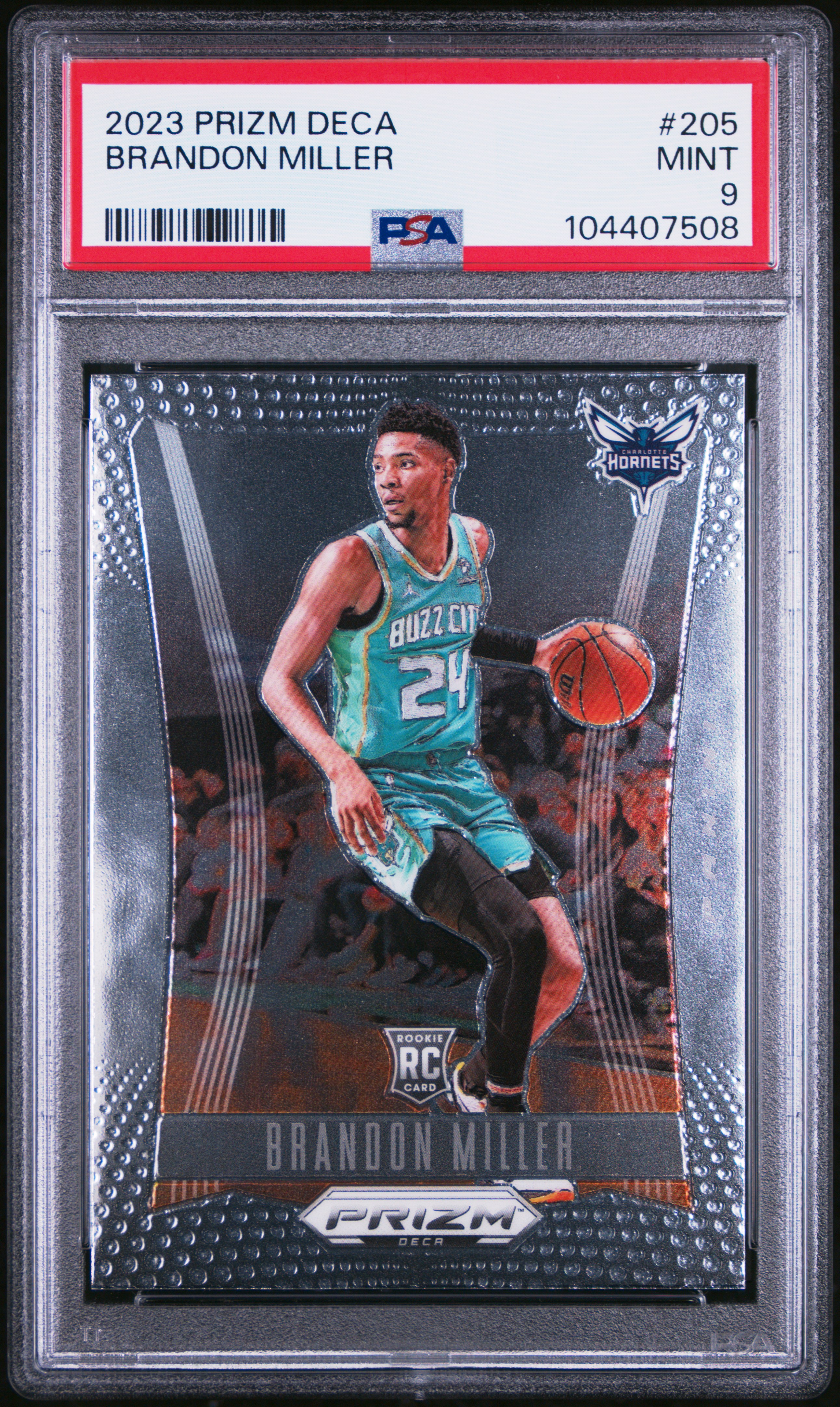 2023 Panini Prizm Deca Brandon Miller #205 Mint 9 front