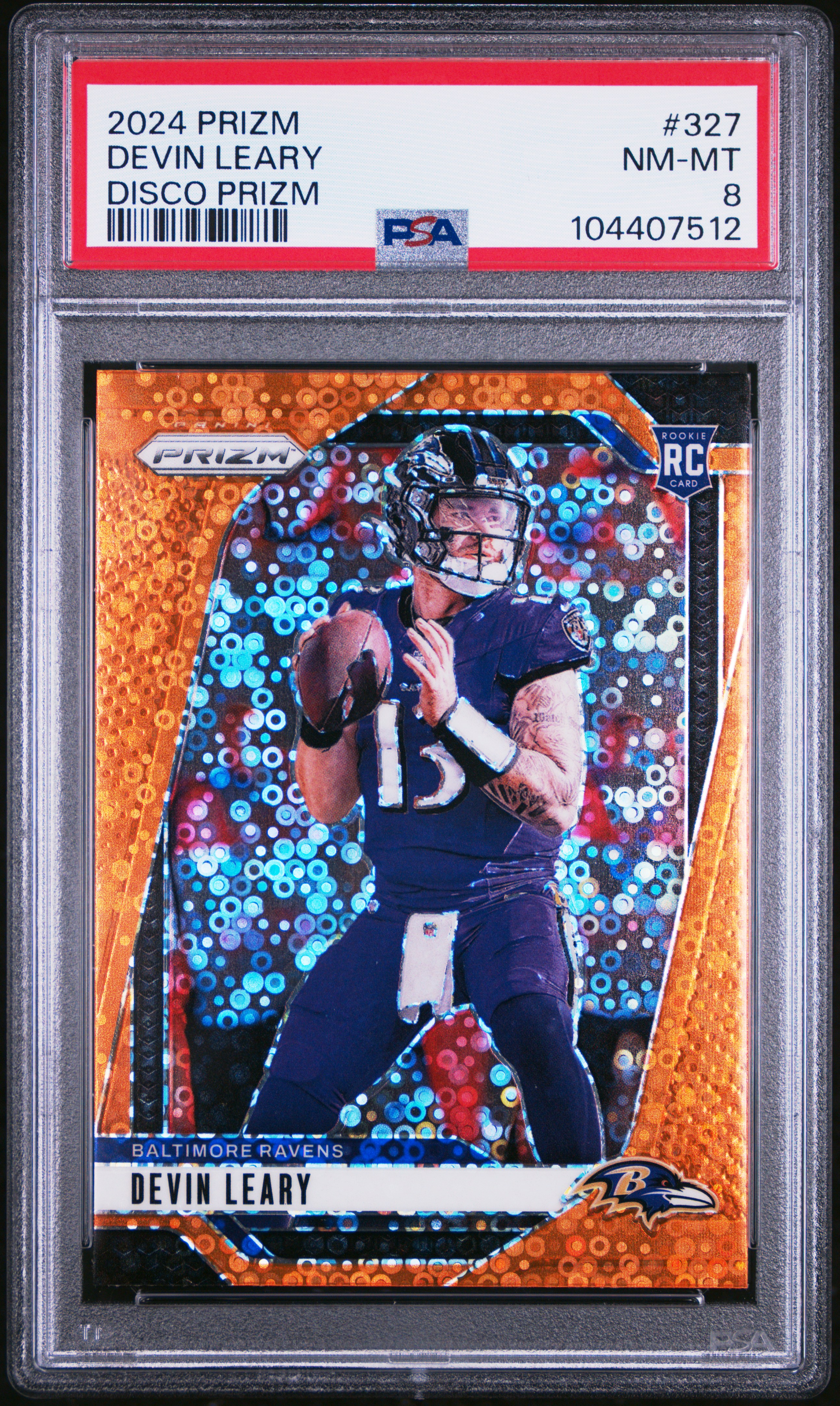 2024 Panini Prizm Devin Leary #327 (Disco Prizm) Nm-Mt 8 front