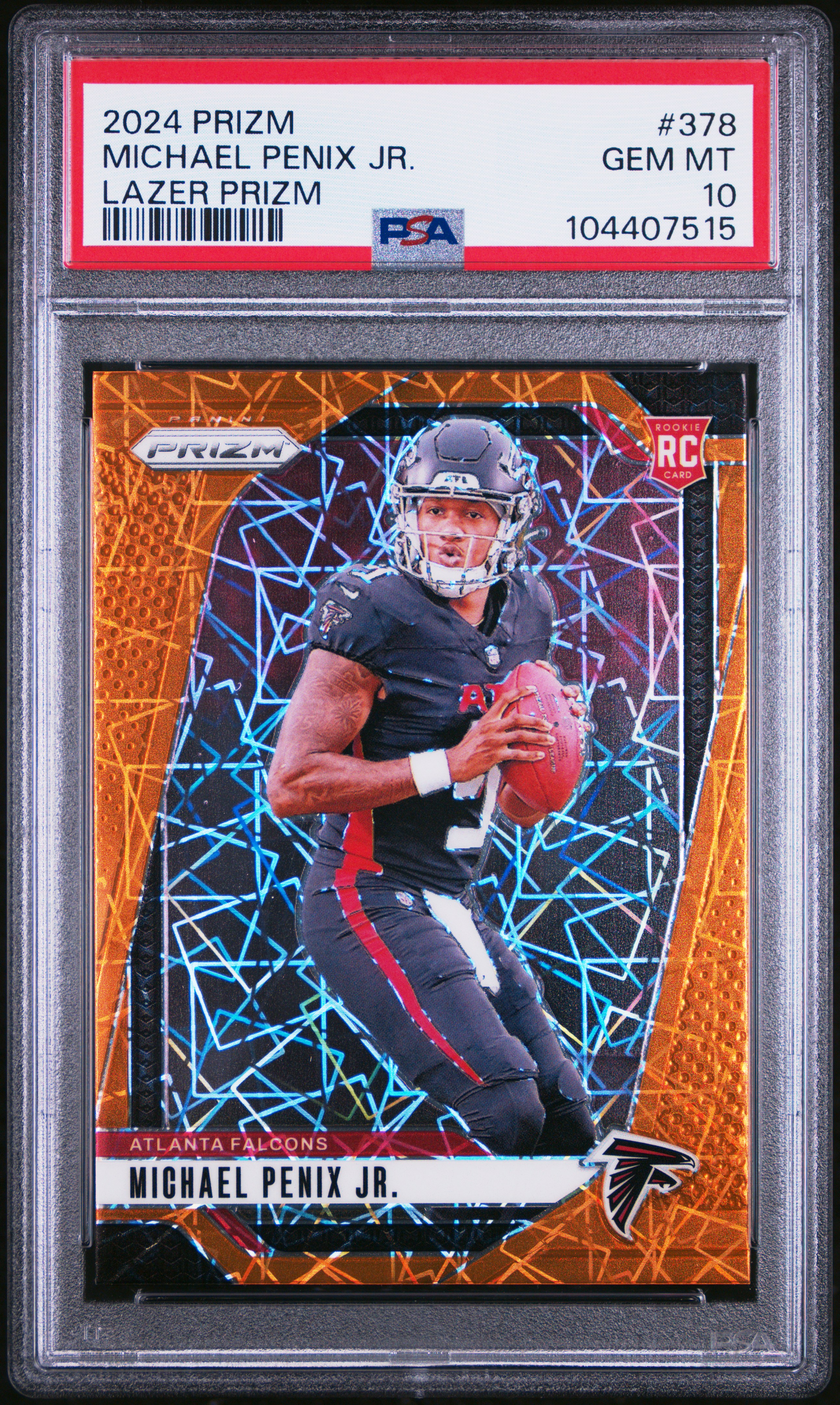 2024 Panini Prizm Michael Penix Jr. #378 (Lazer Prizm) Gem Mt 10 front