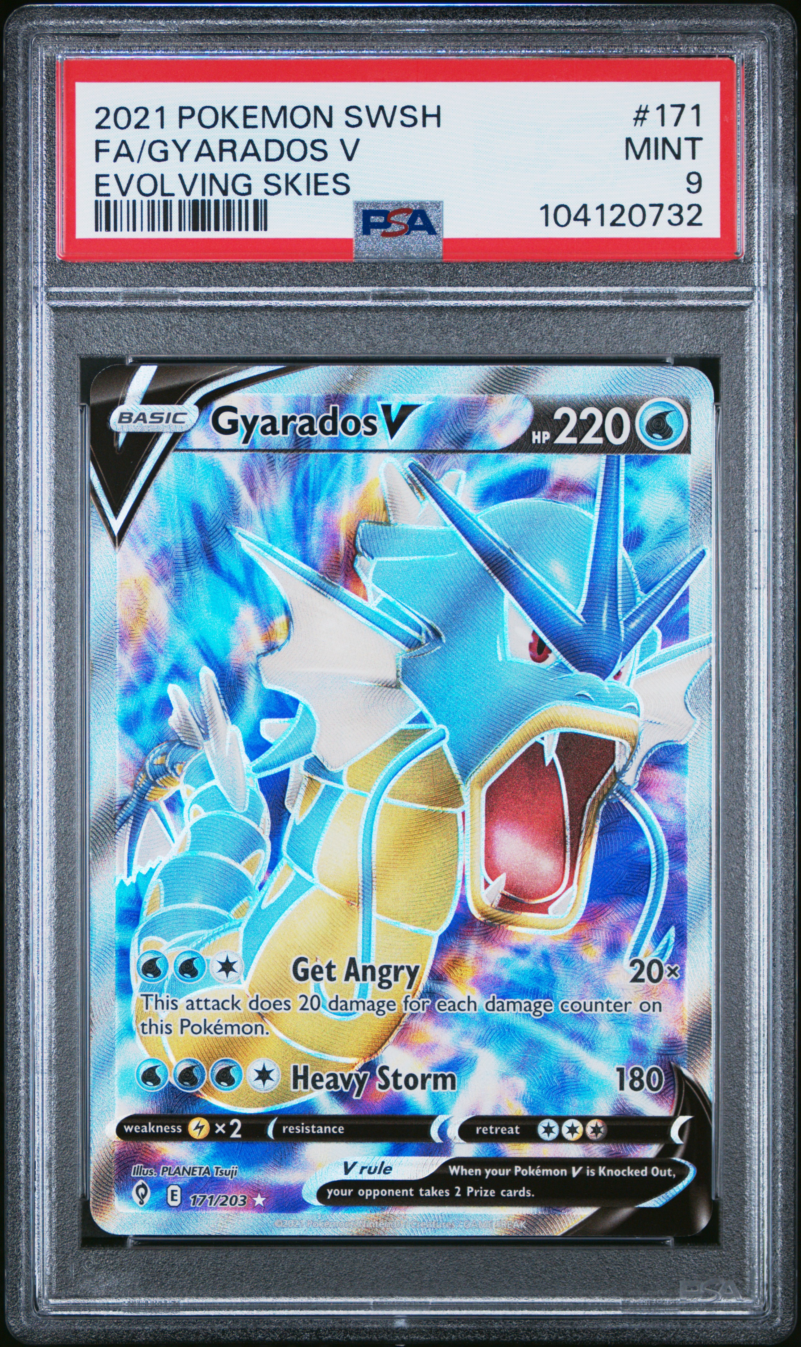 2021 Pokemon Sword & Shield Evolving Skies Fa/Gyarados V #171 (Evolving Skies) Mint 9 front