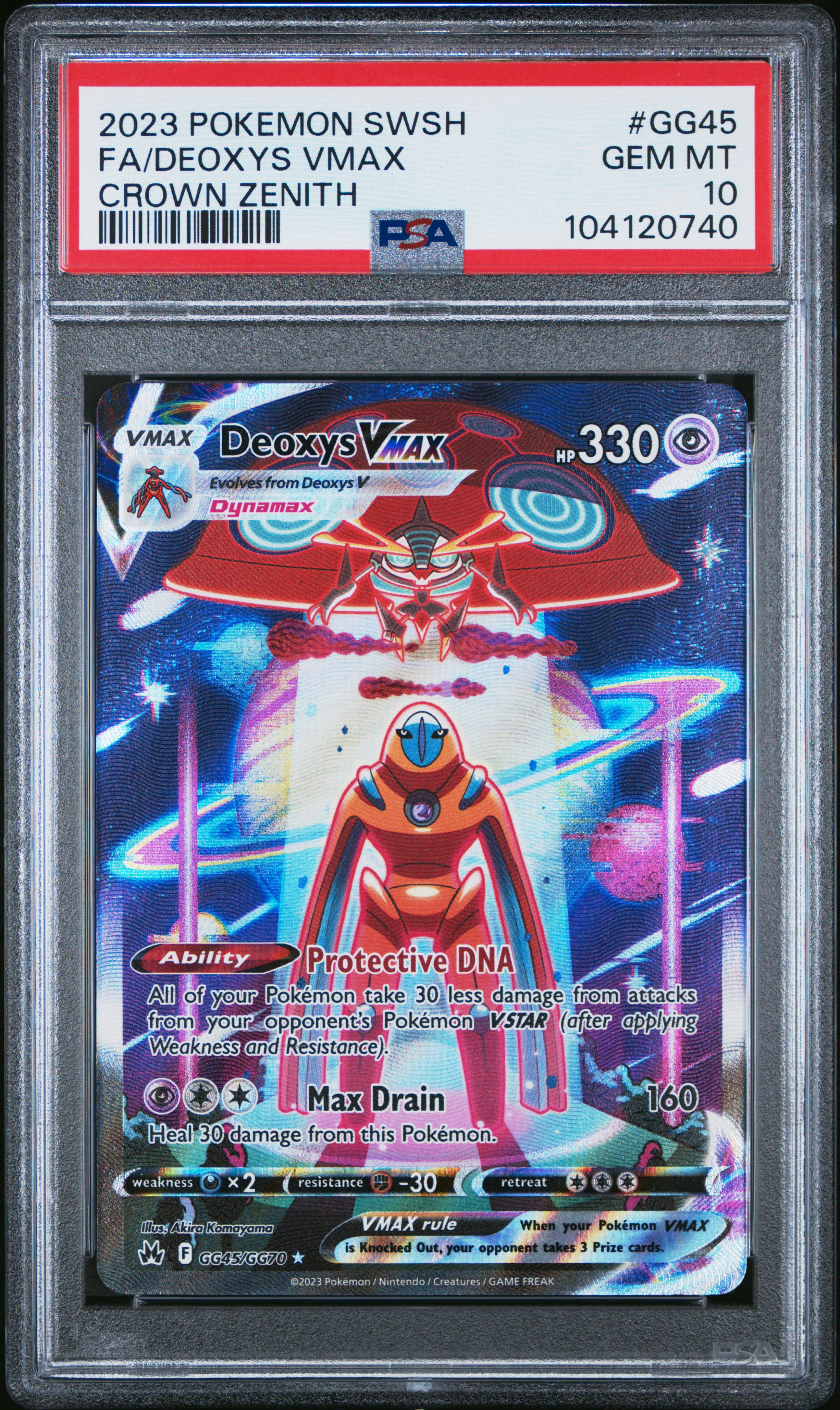 2023 Pokemon Sword And Shield Crown Zenith Fa/Deoxys Vmax #Gg45 (Crown Zenith) Gem Mt 10 front