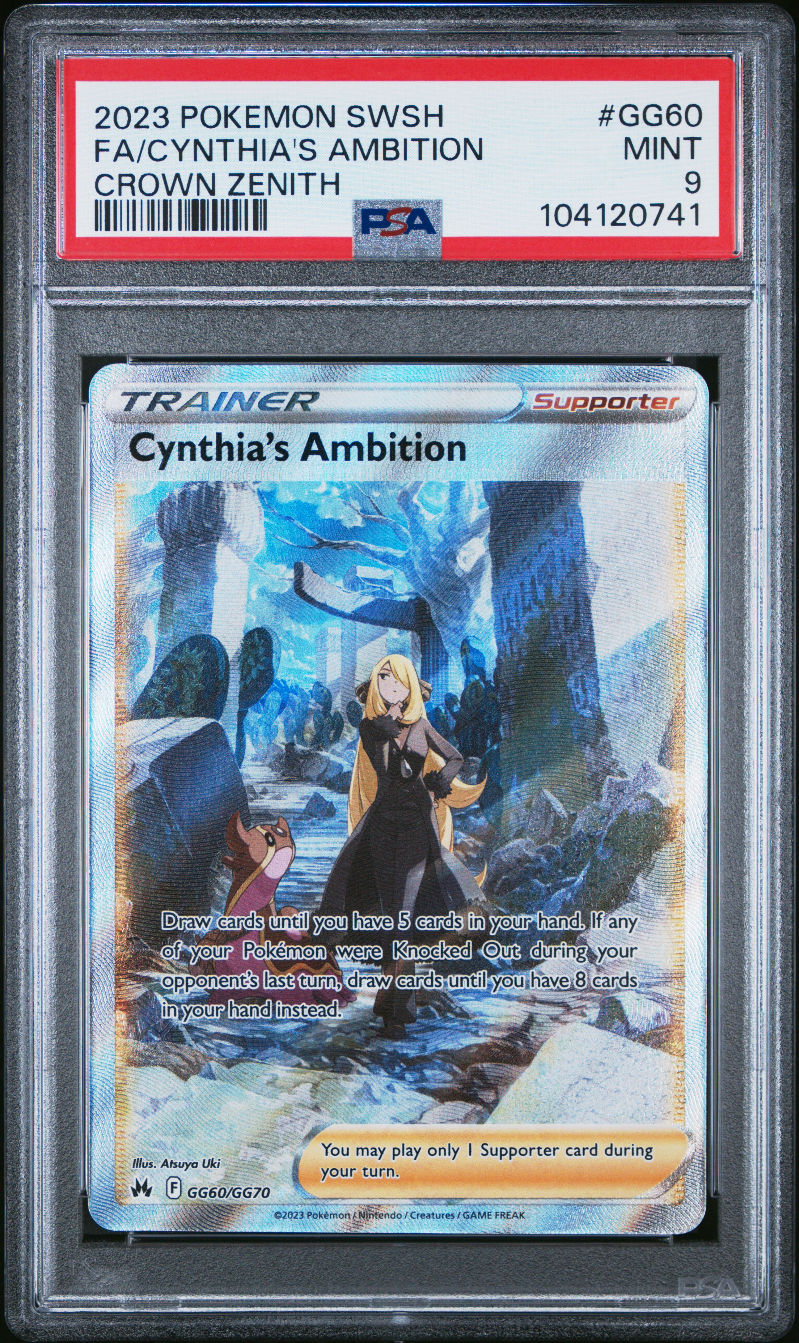 2023 Pokemon Sword And Shield Crown Zenith Fa/Cynthia's Ambition #Gg60 (Crown Zenith) Mint 9 front