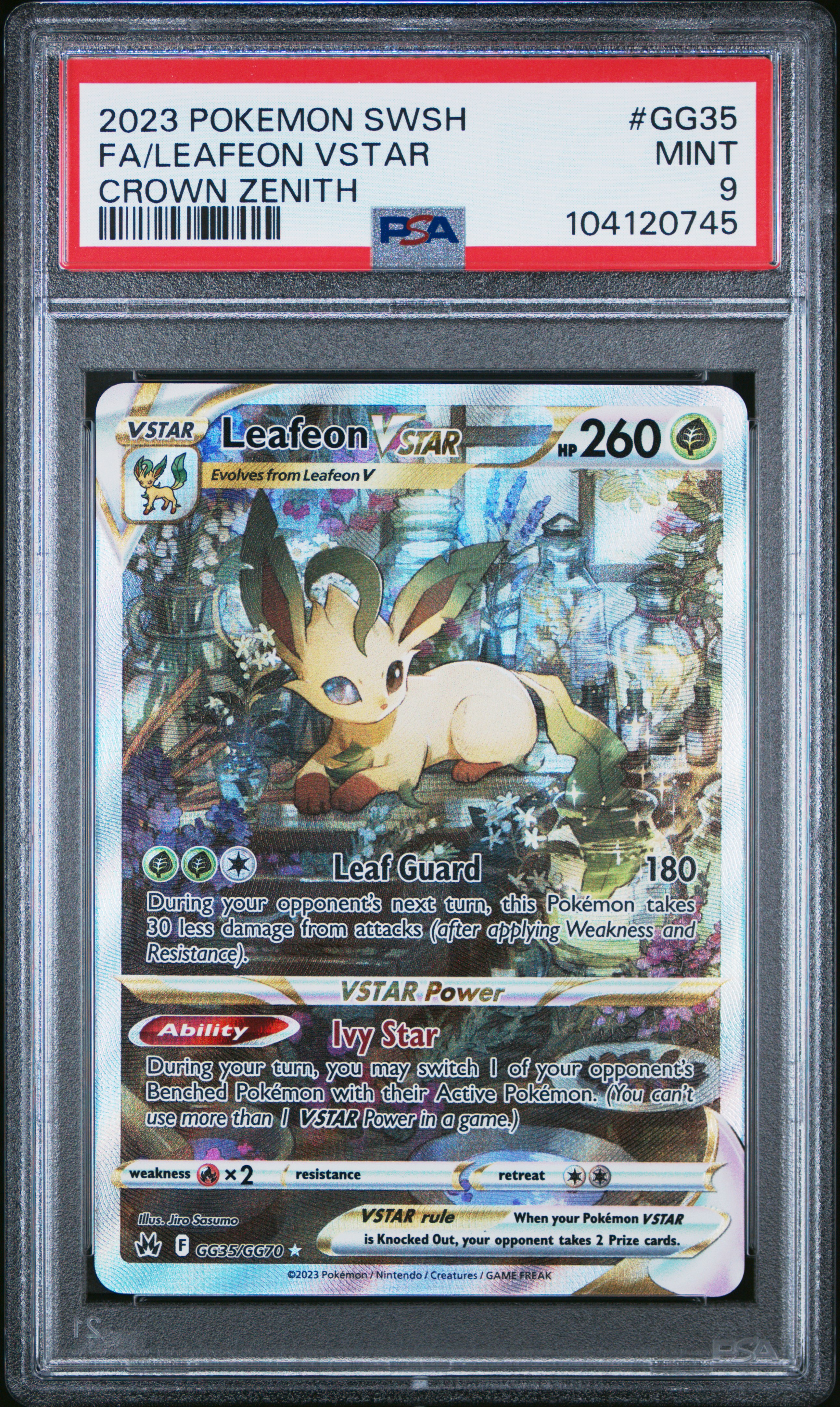 2023 Pokemon Sword And Shield Crown Zenith Fa/Leafeon Vstar #Gg35 (Crown Zenith) Mint 9 front