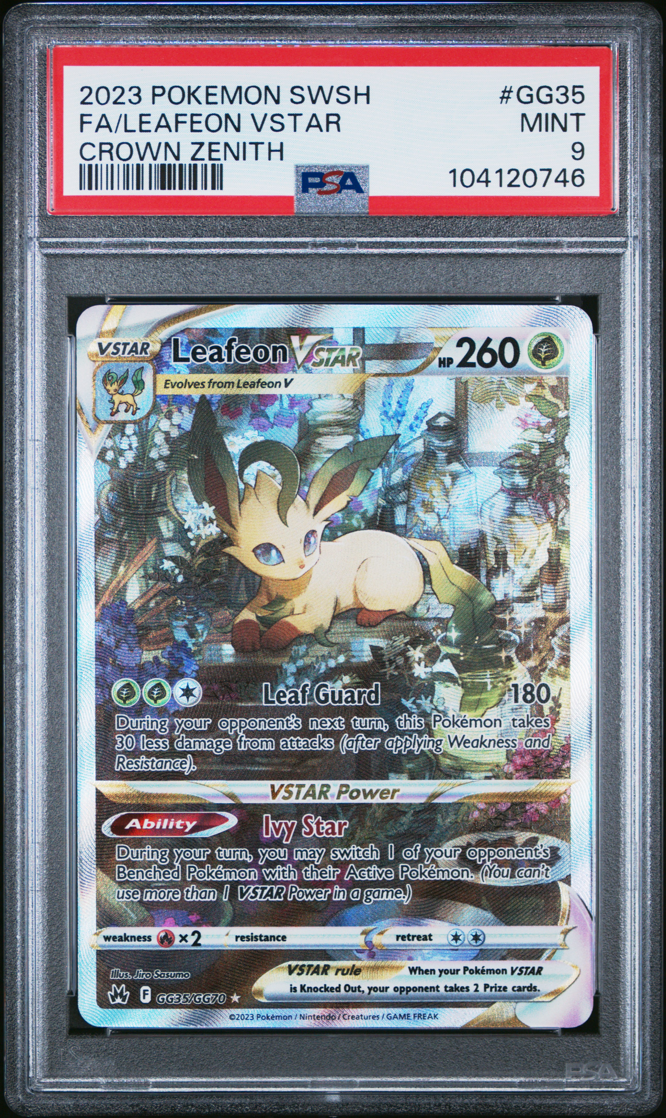 2023 Pokemon Sword And Shield Crown Zenith Fa/Leafeon Vstar #Gg35 (Crown Zenith) Mint 9 front