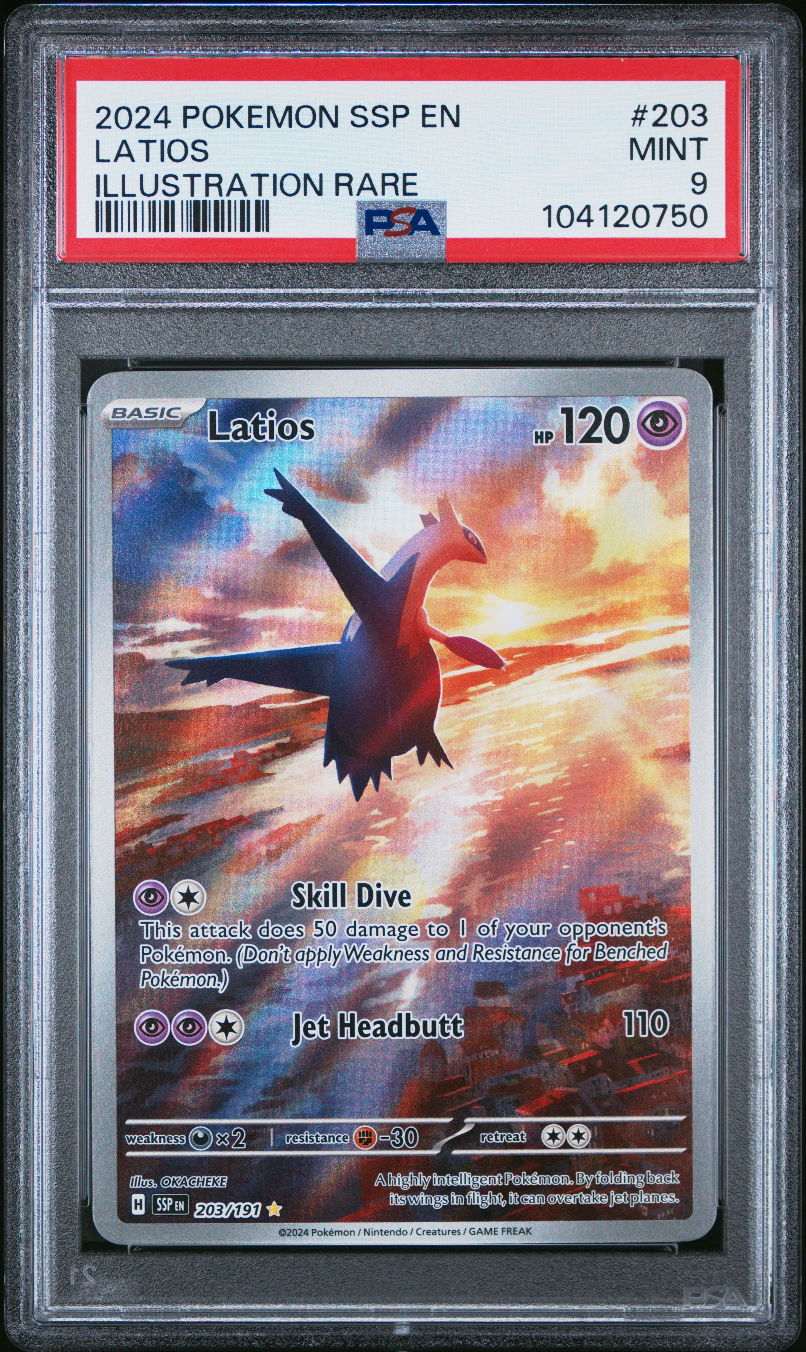 2024 Pokemon Ssp En-Surging Sparks Latios #203 (Illustration Rare) Mint 9 front