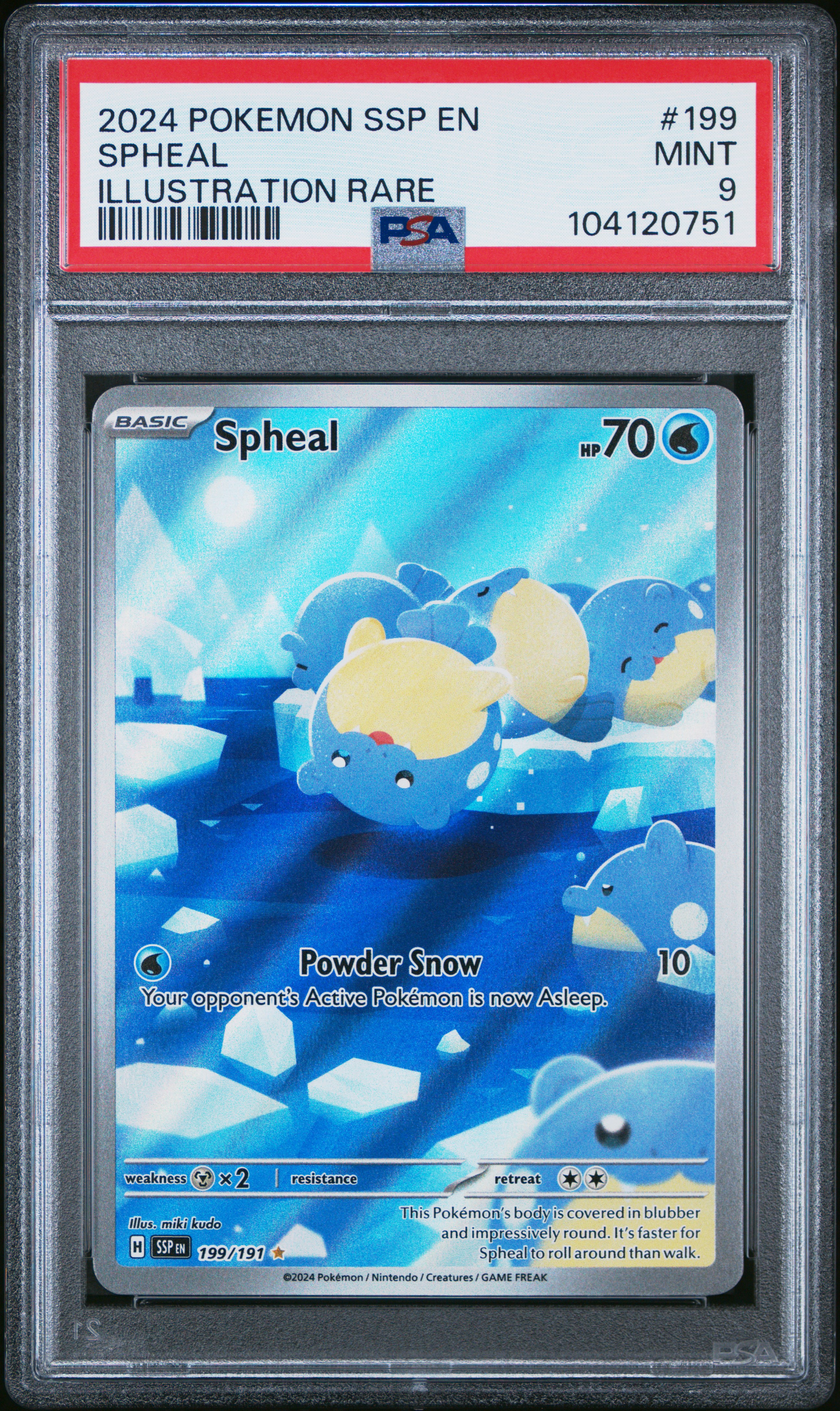 2024 Pokemon Ssp En-Surging Sparks Spheal #199 (Illustration Rare) Mint 9 front