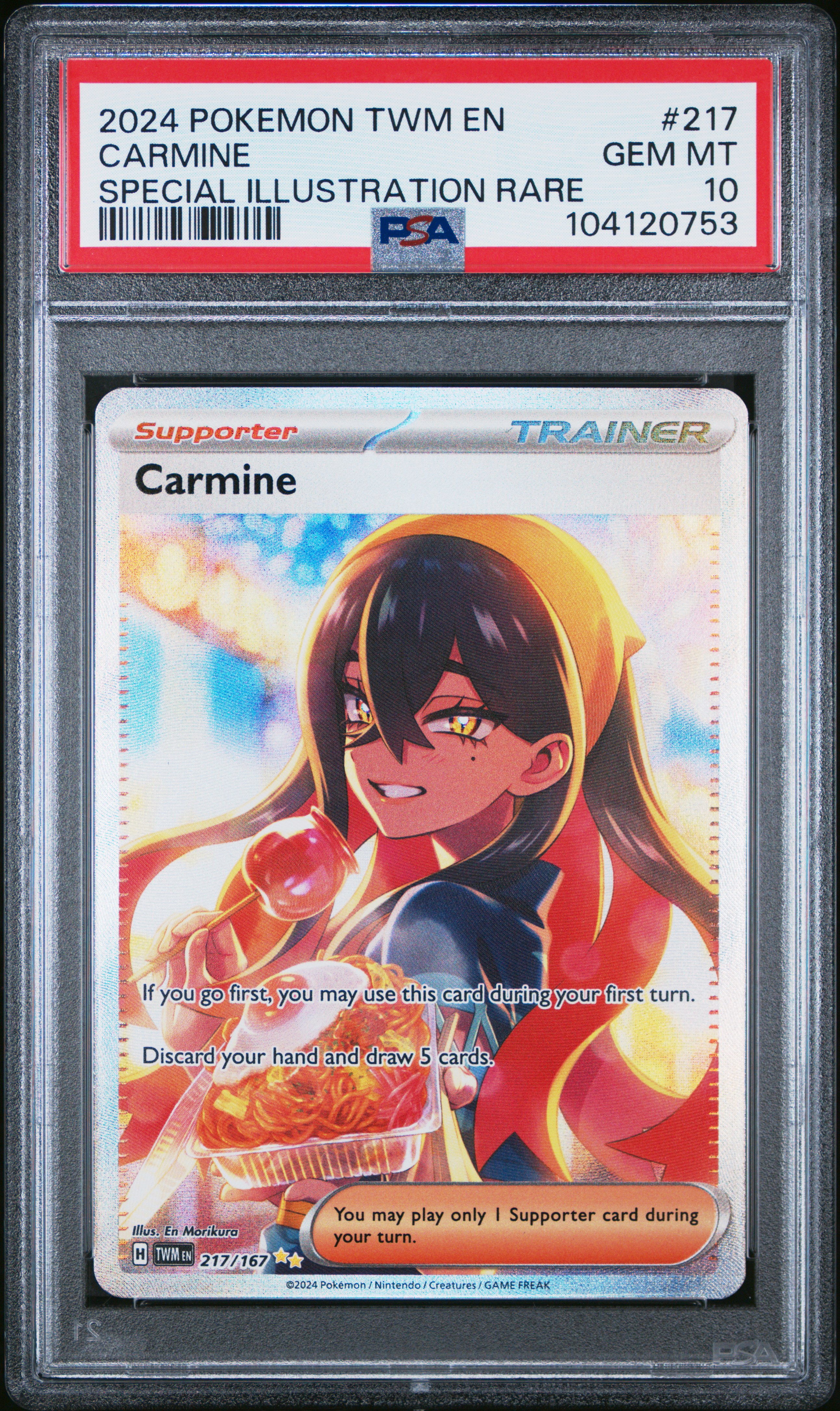 2024 Pokemon Twm En-Twilight Masquerade Carmine #217 (Special Illustration Rare) Gem Mt 10 front