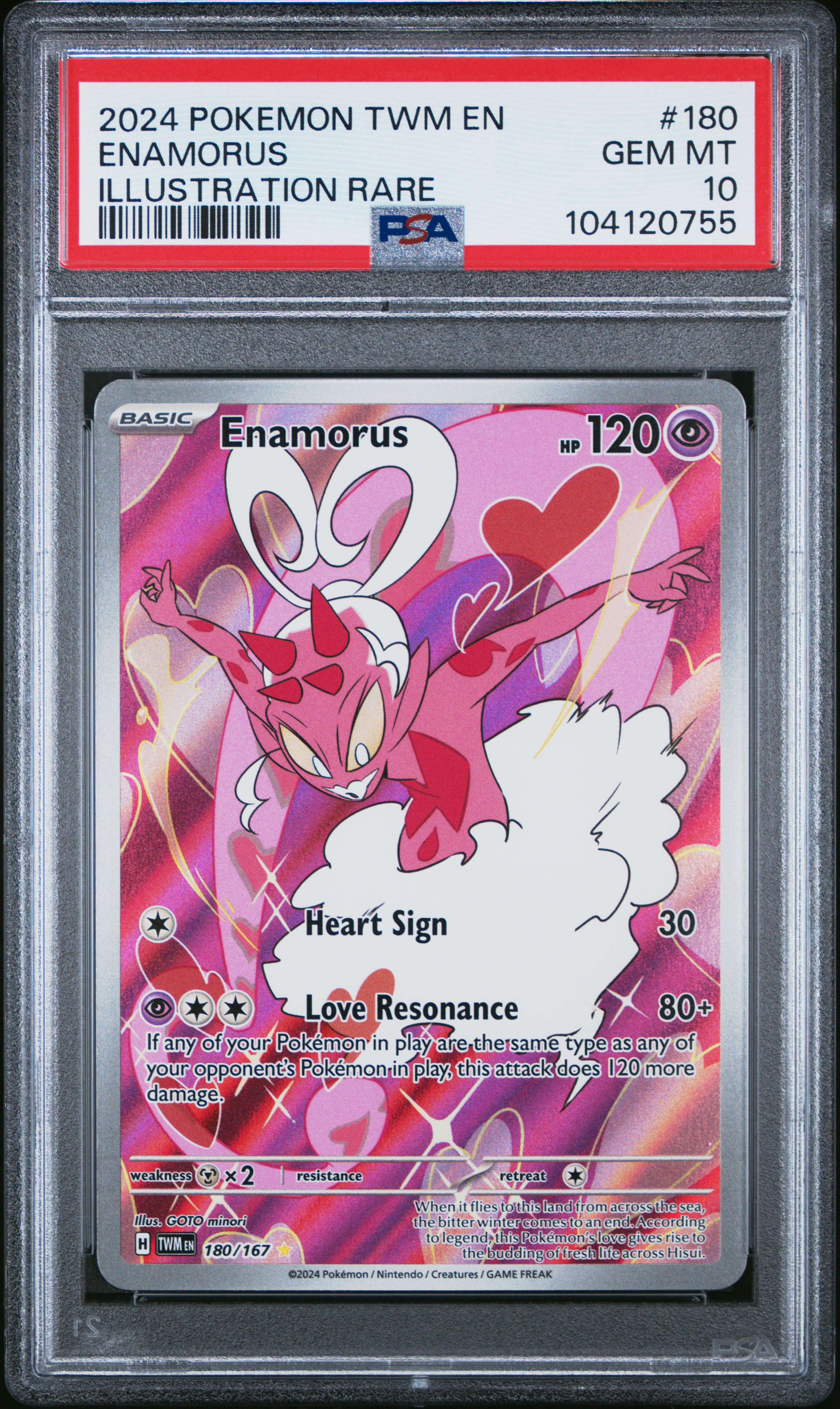 2024 Pokemon Twm En-Twilight Masquerade Enamorus #180 (Illustration Rare) Gem Mt 10 front