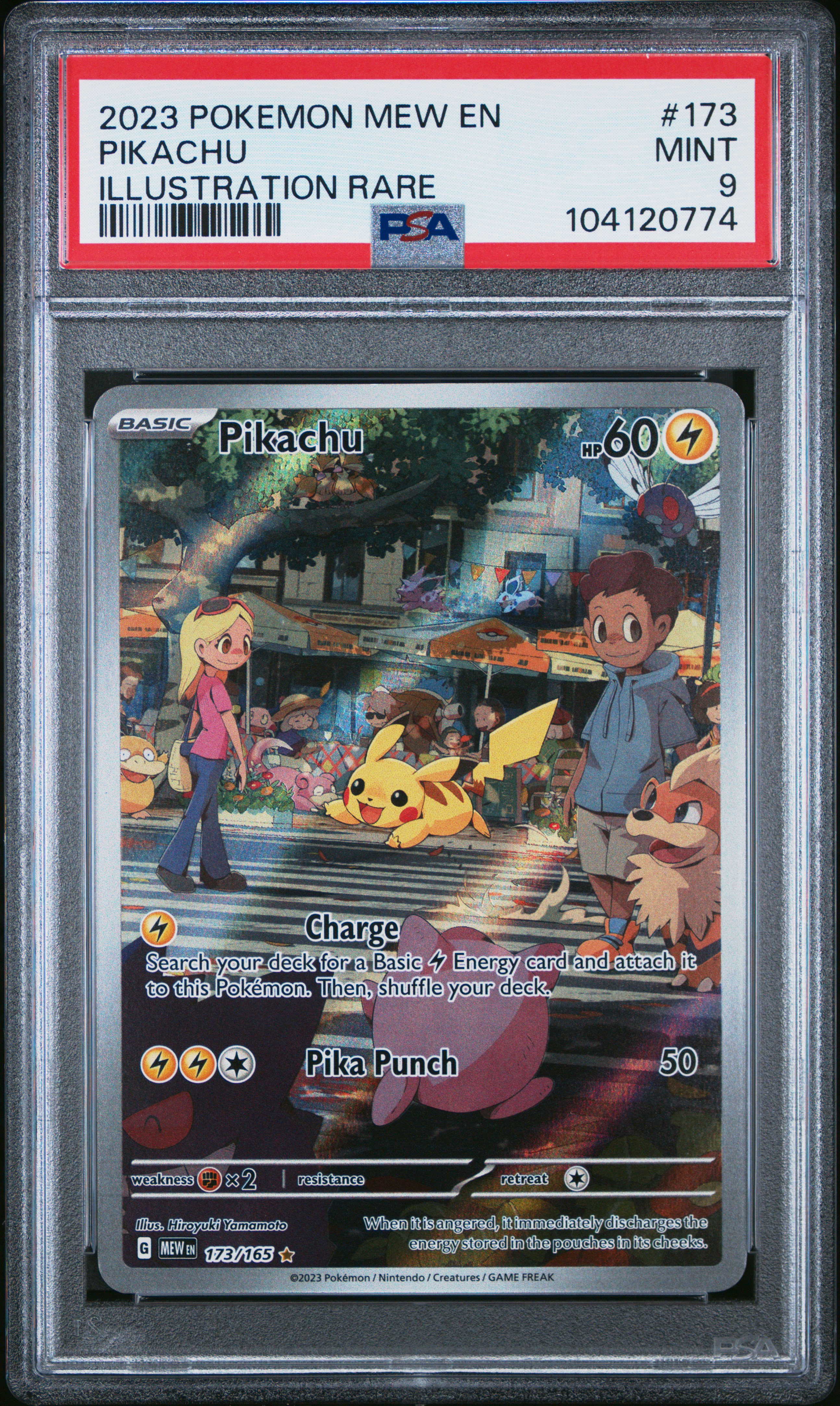 2023 Pokemon Mew En-151 Pikachu #173 (Illustration Rare) Mint 9 front