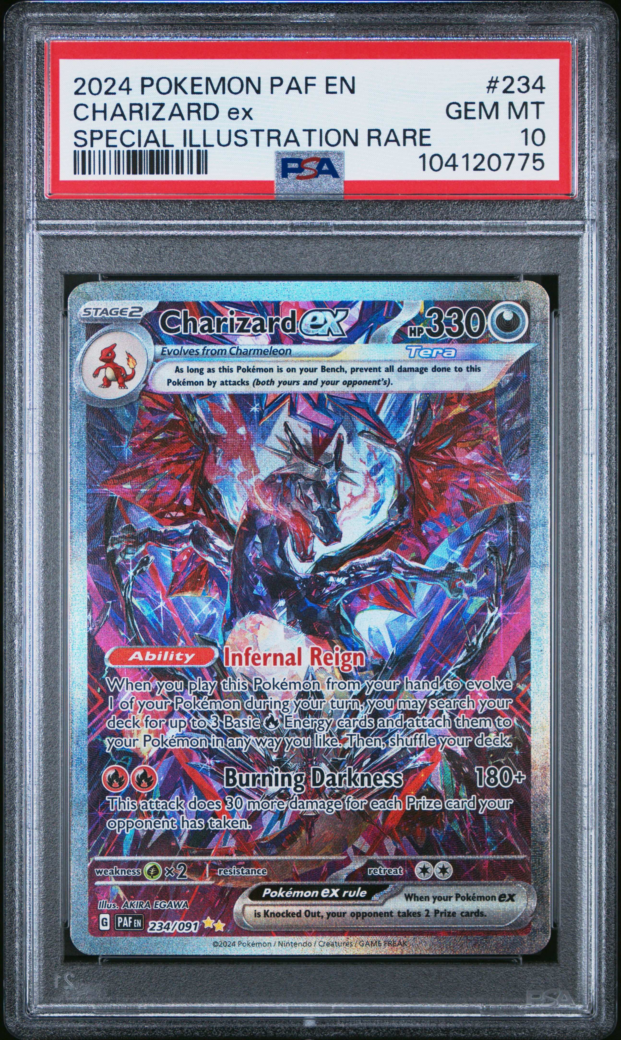 2024 Pokemon Paf En-Paldean Fates Charizard Ex #234 (Special Illustration Rare) Gem Mt 10 front