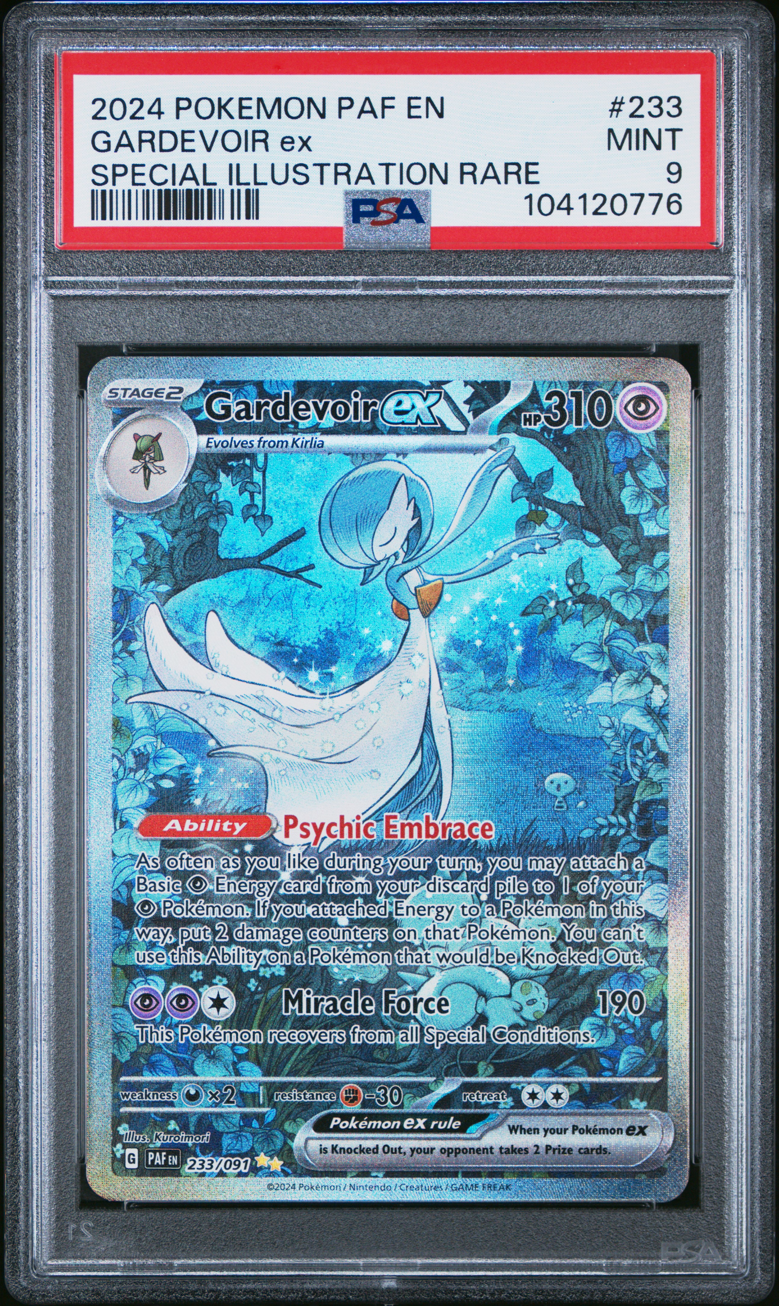 2024 Pokemon Paf En-Paldean Fates Gardevoir Ex #233 (Special Illustration Rare) Mint 9 front