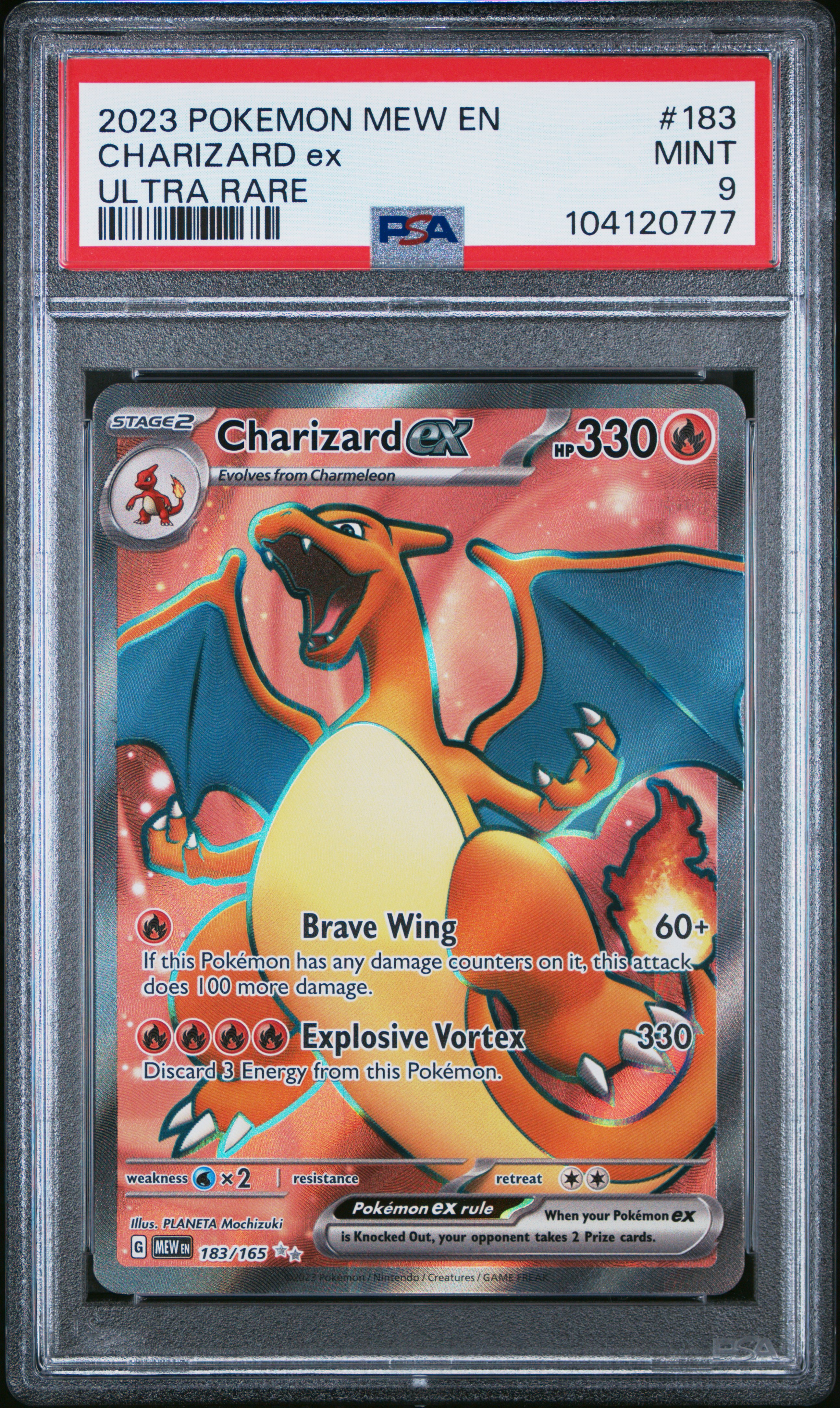 2023 Pokemon Mew En-151 Charizard Ex #183 (Ultra Rare) Mint 9 front