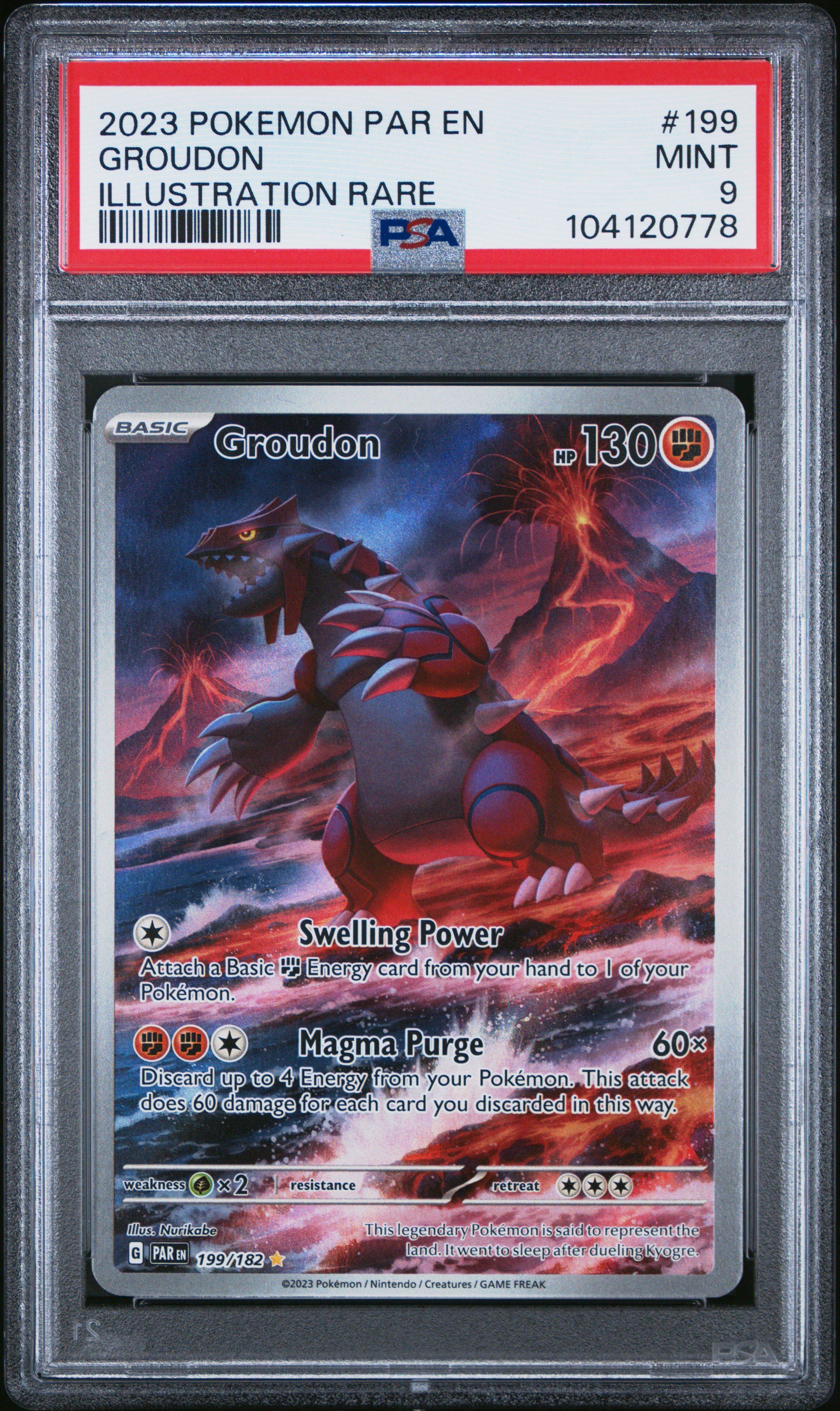 2023 Pokemon Par En-Paradox Rift Groudon #199 (Illustration Rare) Mint 9 front