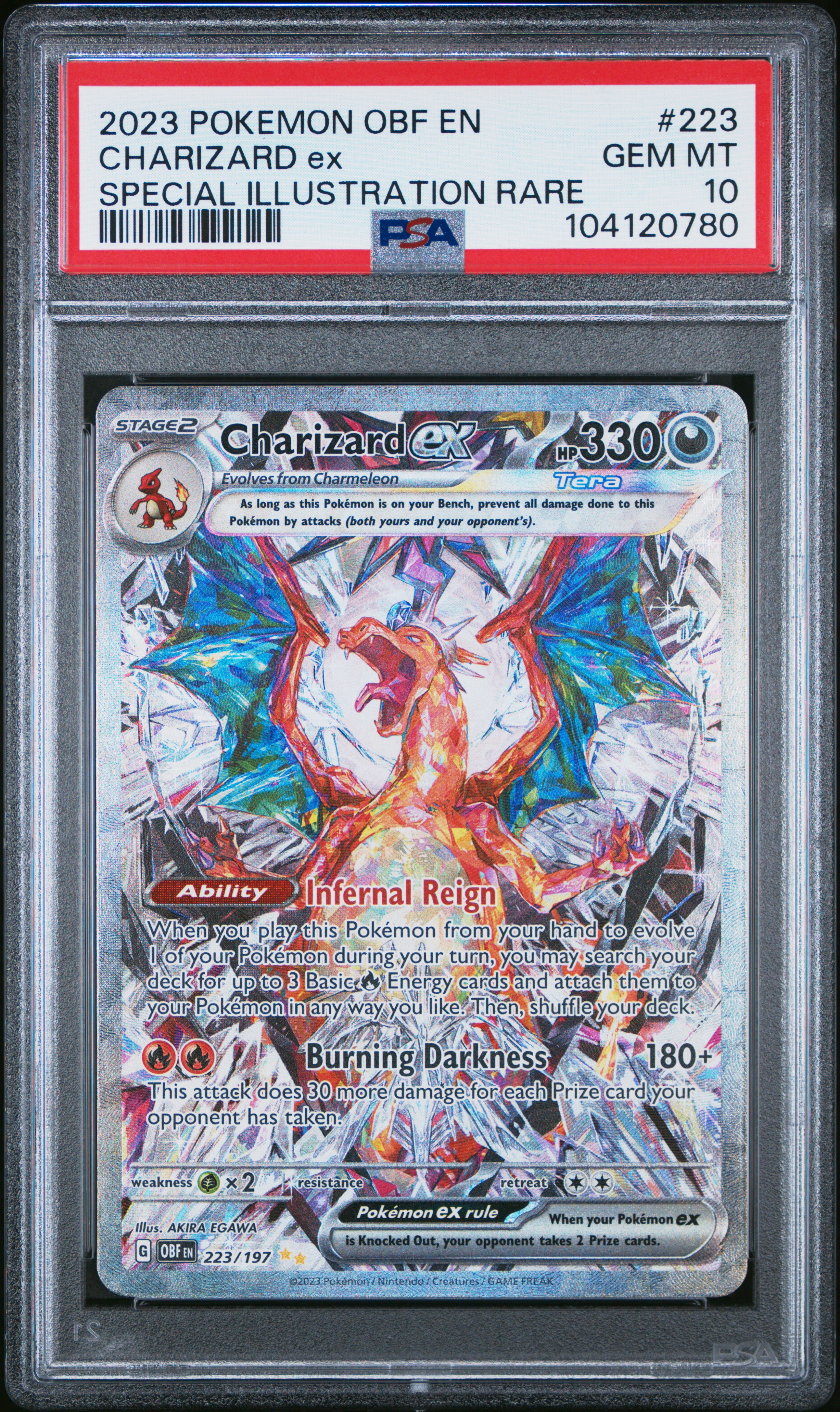 2023 Pokemon Obf En-Obsidian Flames Charizard Ex #223 (Special Illustration Rare) Gem Mt 10 front