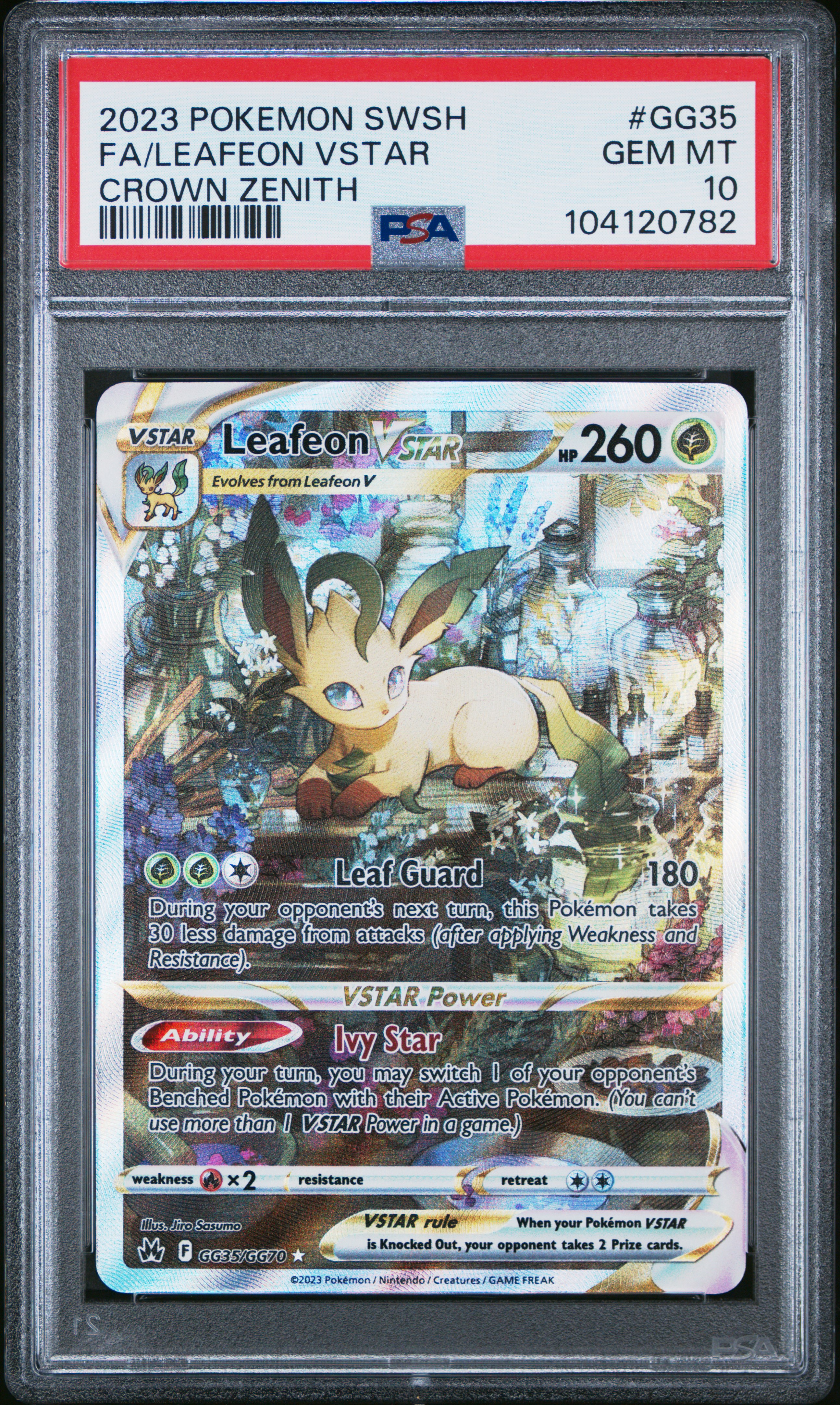 2023 Pokemon Sword And Shield Crown Zenith Fa/Leafeon Vstar #Gg35 (Crown Zenith) Gem Mt 10 front