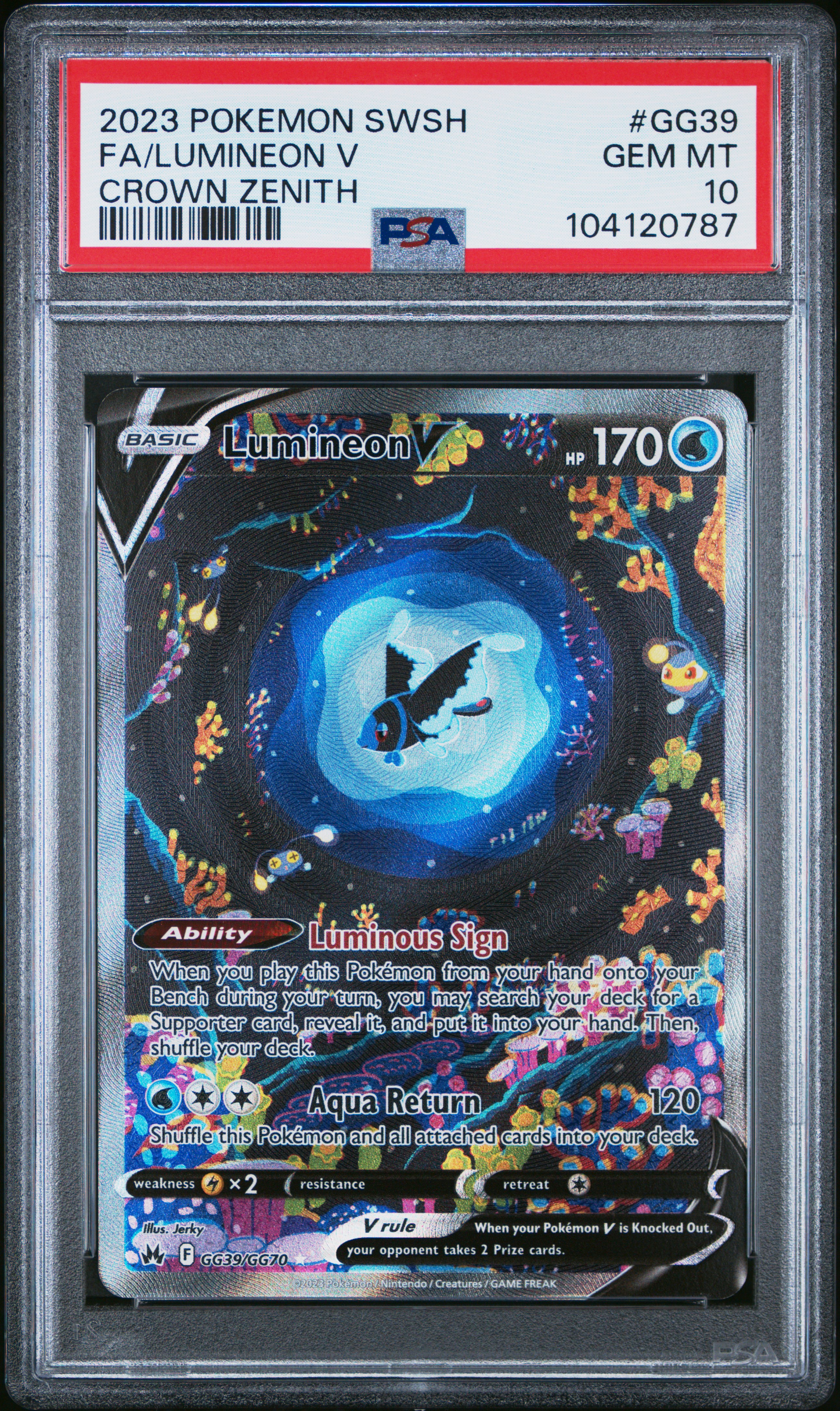 2023 Pokemon Sword And Shield Crown Zenith Fa/Lumineon V #Gg39 (Crown Zenith) Gem Mt 10 front