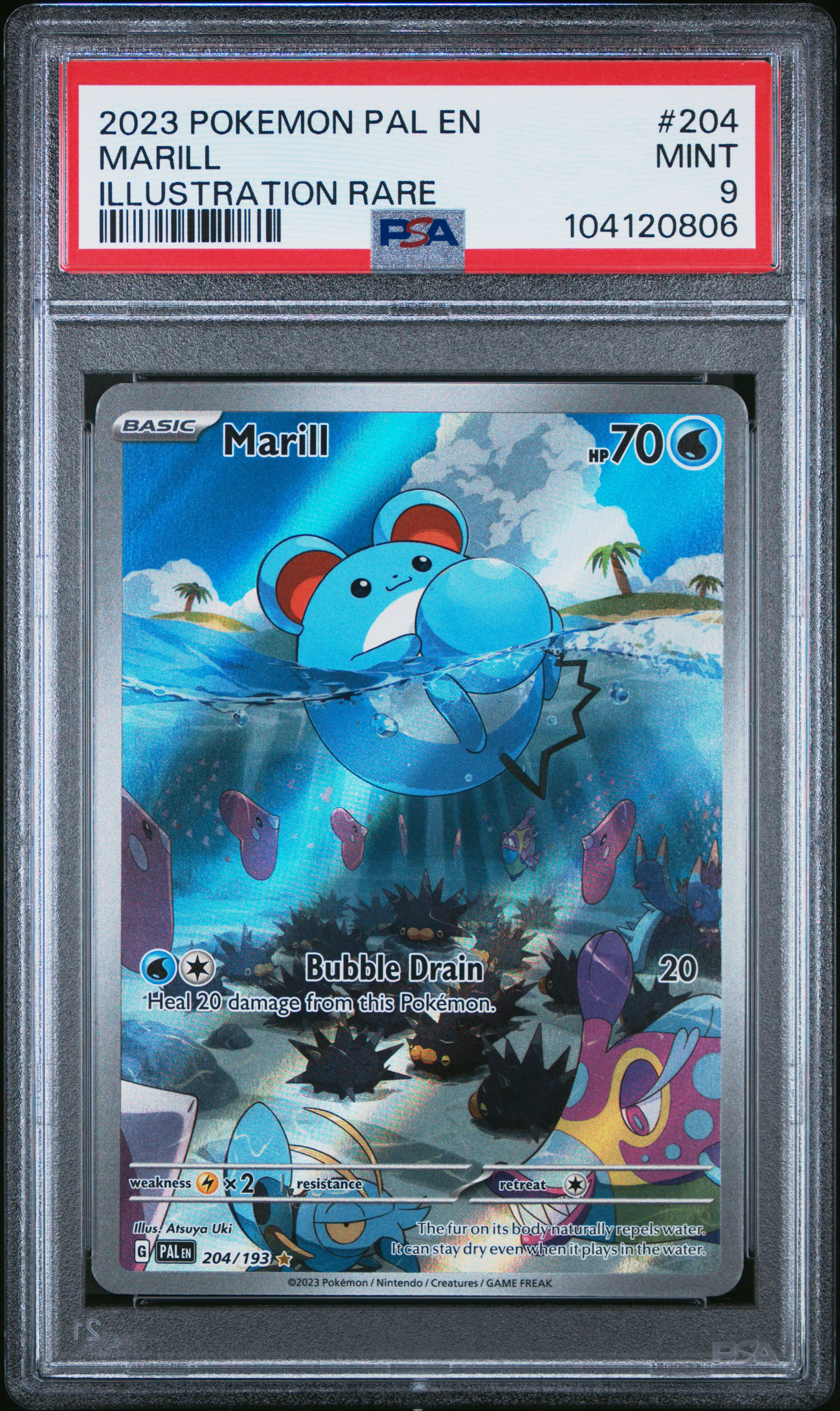 2023 Pokemon Pal En-Paldea Evolved Marill #204 (Illustration Rare) Mint 9 front