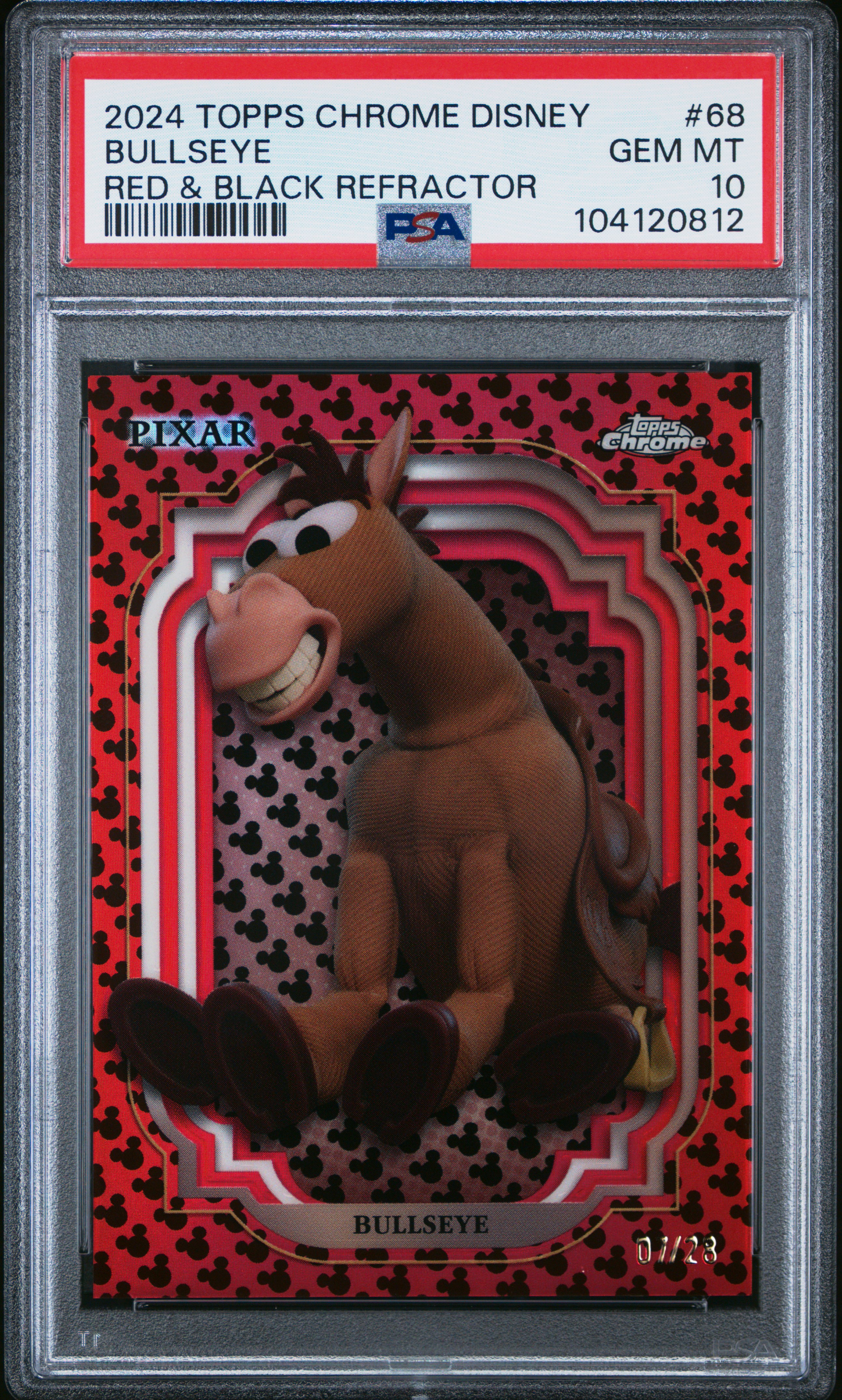 2024 Topps Chrome Disney Bullseye #68 (Red & Black Refractor) Gem Mt 10 front