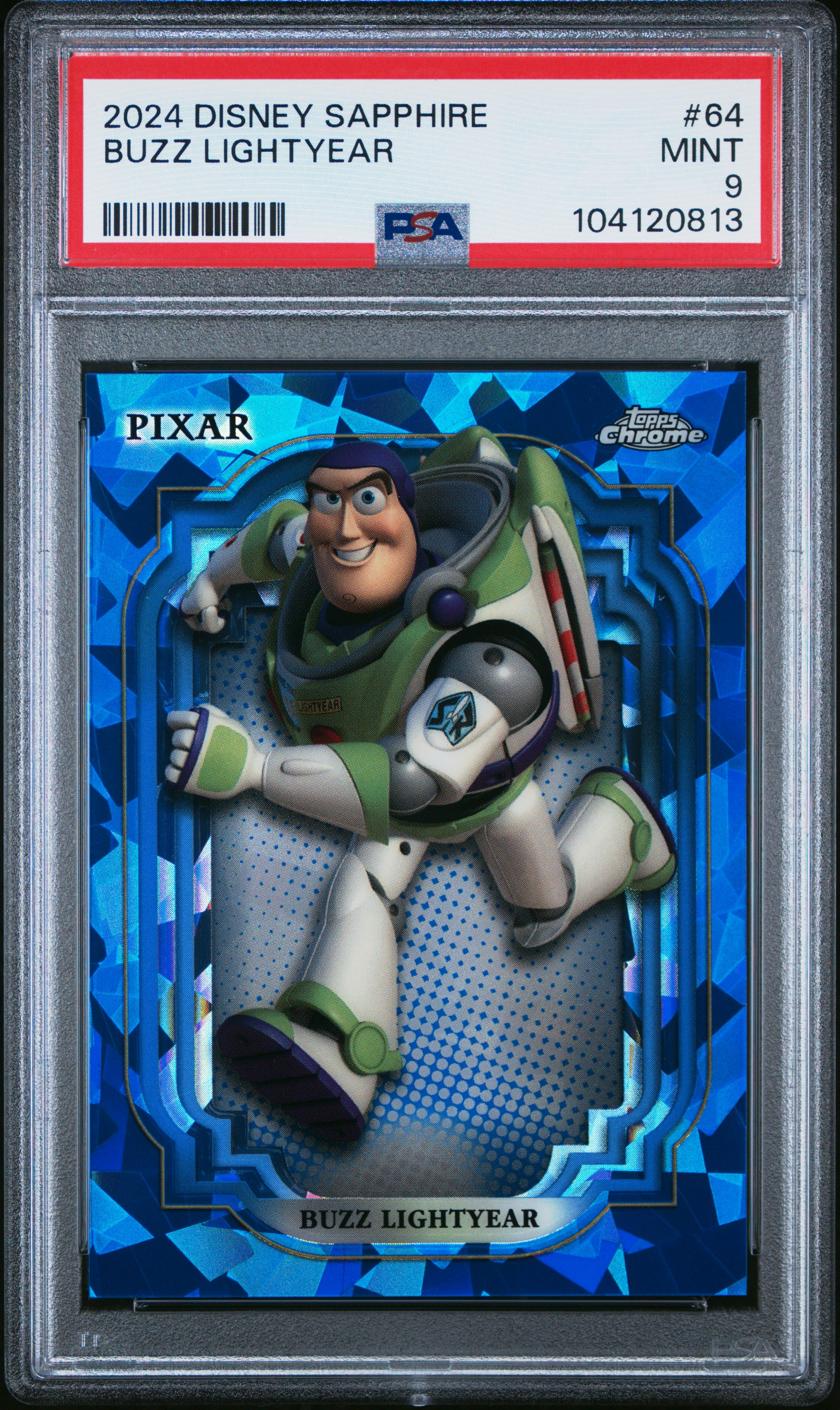 2024 Topps Chrome Disney Sapphire Edition Buzz Lightyear #64 Mint 9 front