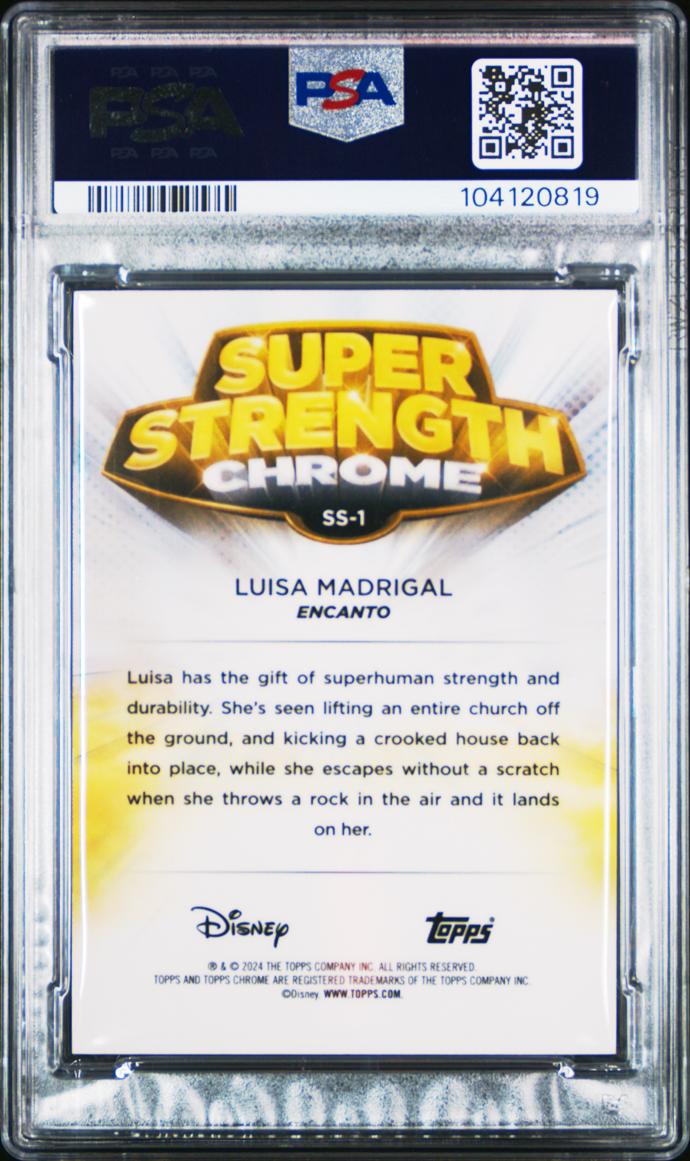 2024 Topps Chrome Disney Super Strength Chrome Luisa Madrigal #Ss1 (Super Strength-Super 1/1) Mint 9 back
