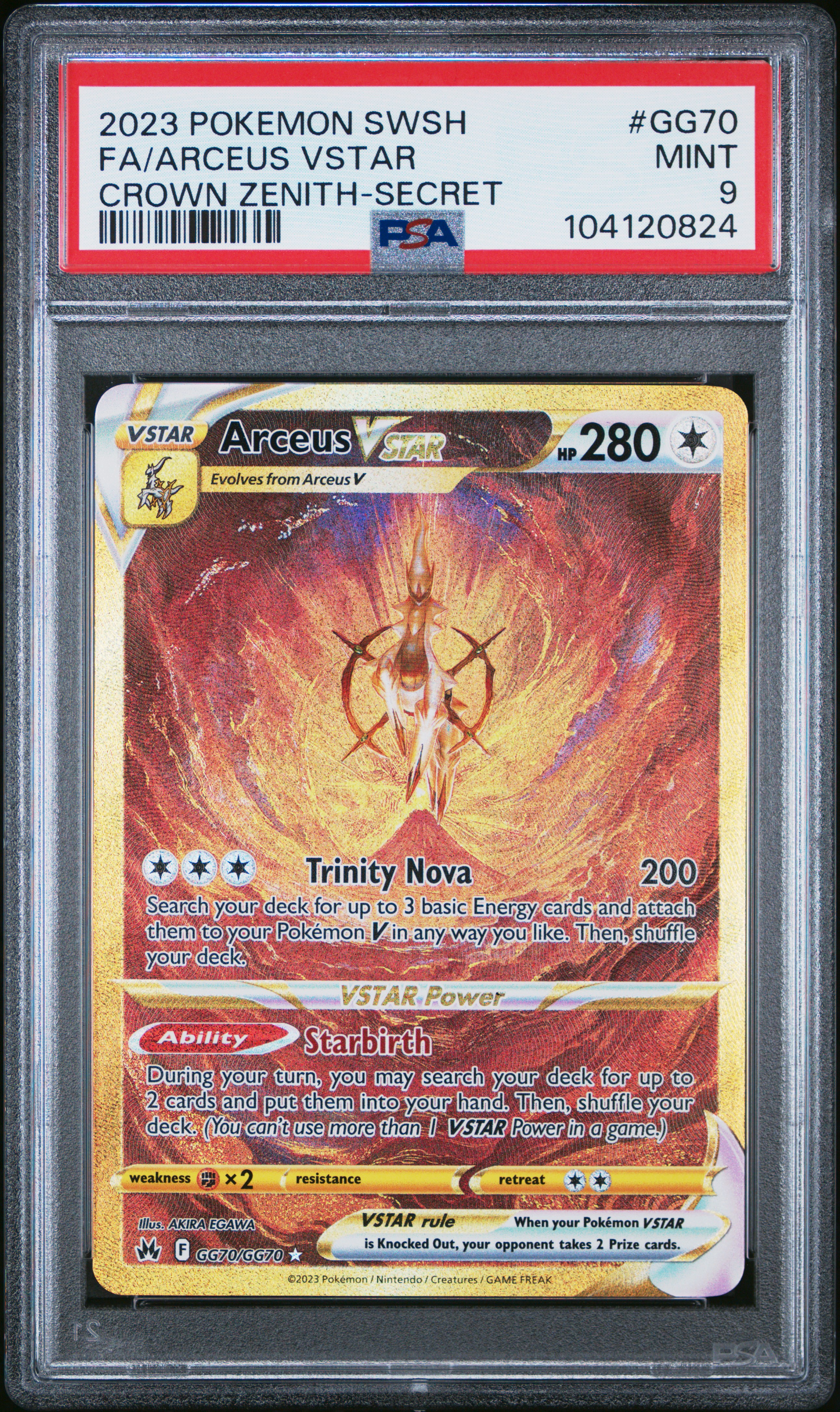 2023 Pokemon Sword And Shield Crown Zenith Fa/Arceus Vstar #Gg70 (Crown Zenith-Secret) Mint 9 front