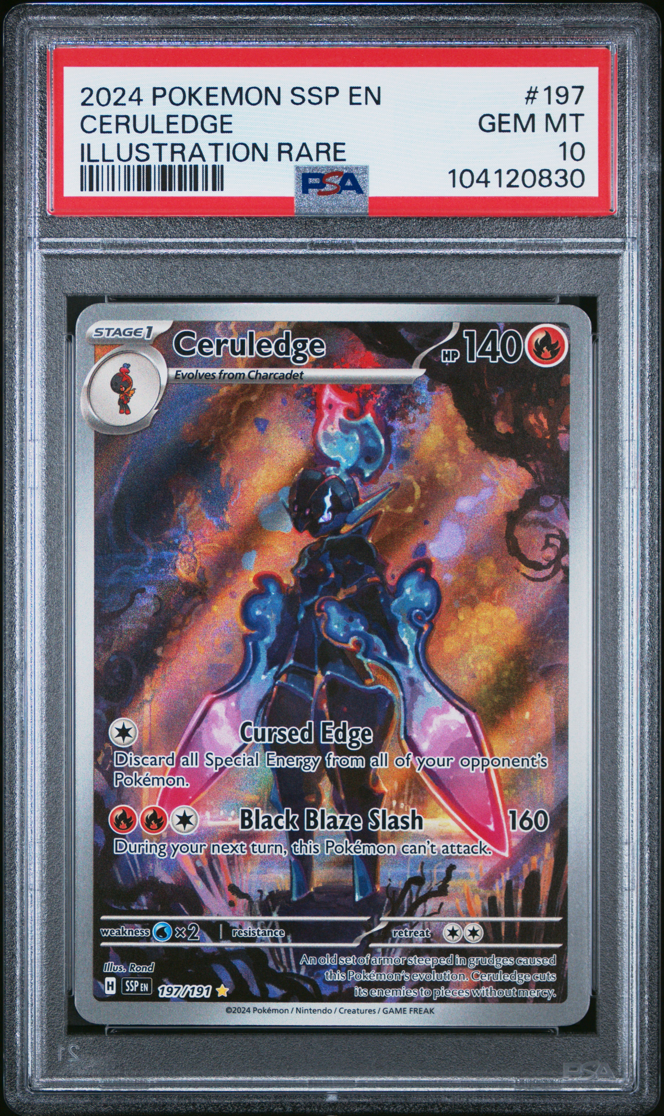 2024 Pokemon Ssp En-Surging Sparks Ceruledge #197 (Illustration Rare) Gem Mt 10 front