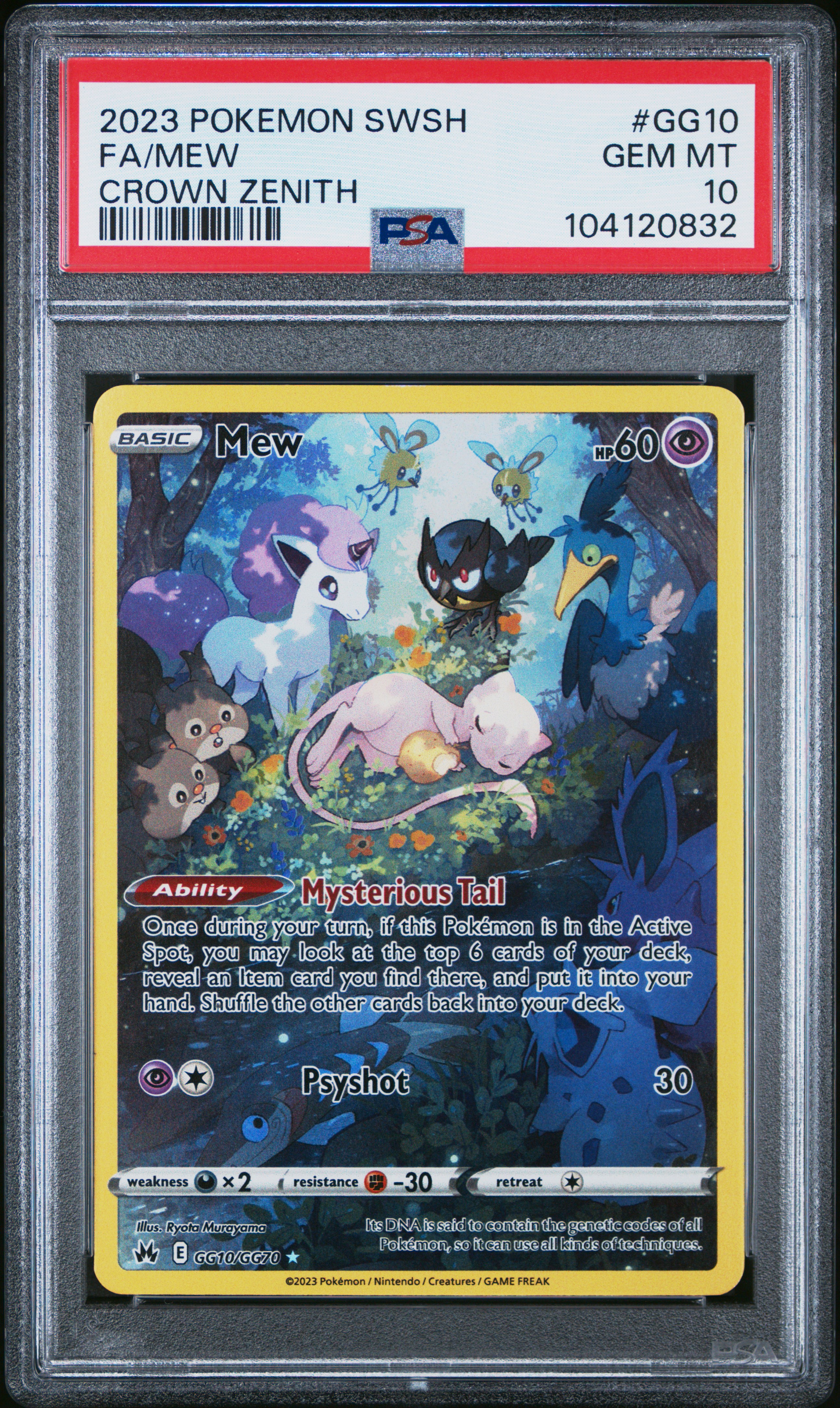 2023 Pokemon Sword And Shield Crown Zenith Fa/Mew #Gg10 (Crown Zenith) Gem Mt 10 front