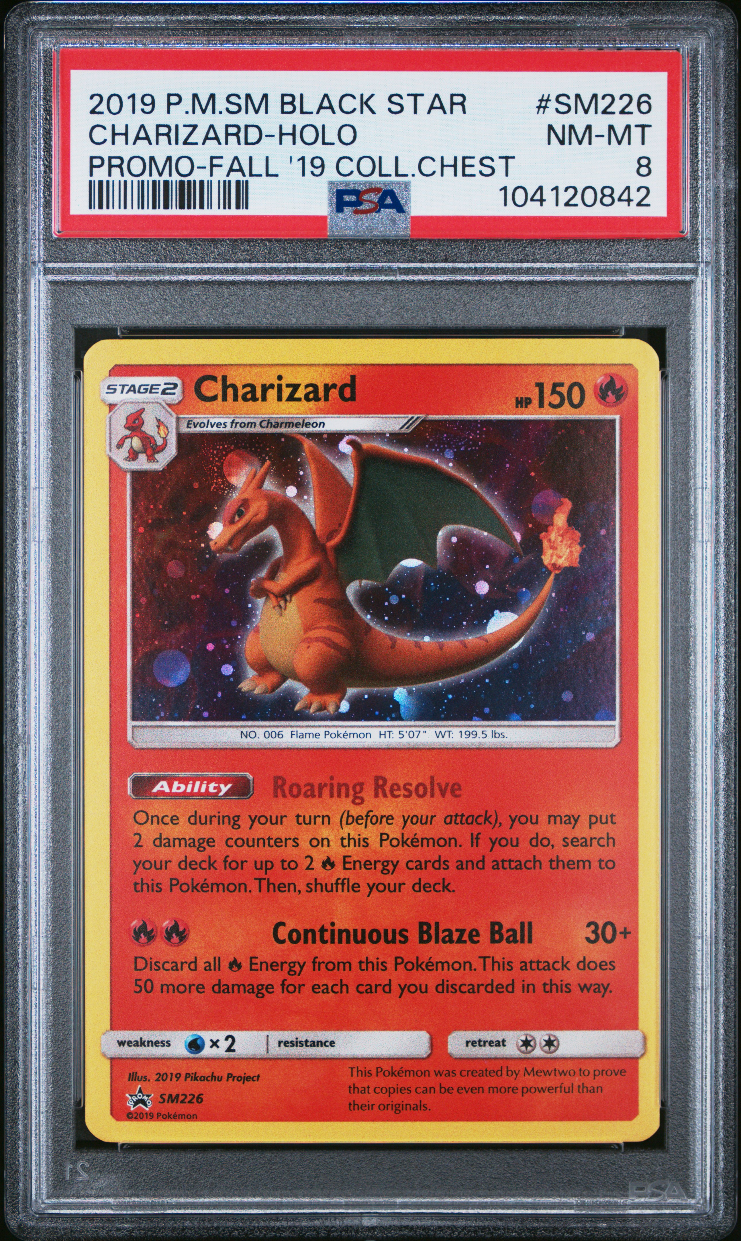 2019 Pokemon Sm Black Star Promo Charizard-Holo #Sm226 (Promo-Fall '19 Coll.chest) Nm-Mt 8 front